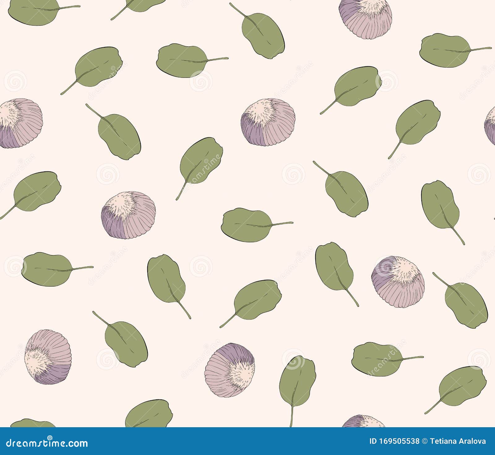 Vector Pattern Set Of Floral Elements Isolated On Nude Background Stock Illustration