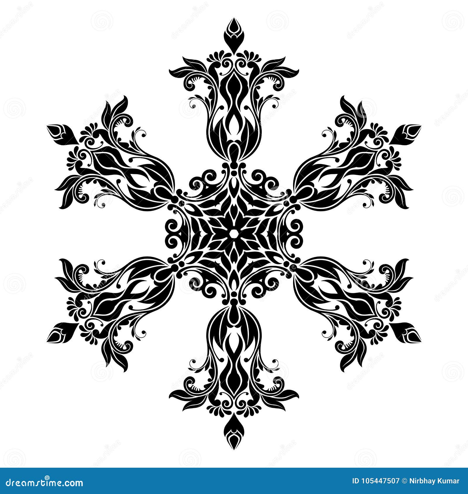 Vintage Mandala Design in White Background Stock Vector - Illustration ...