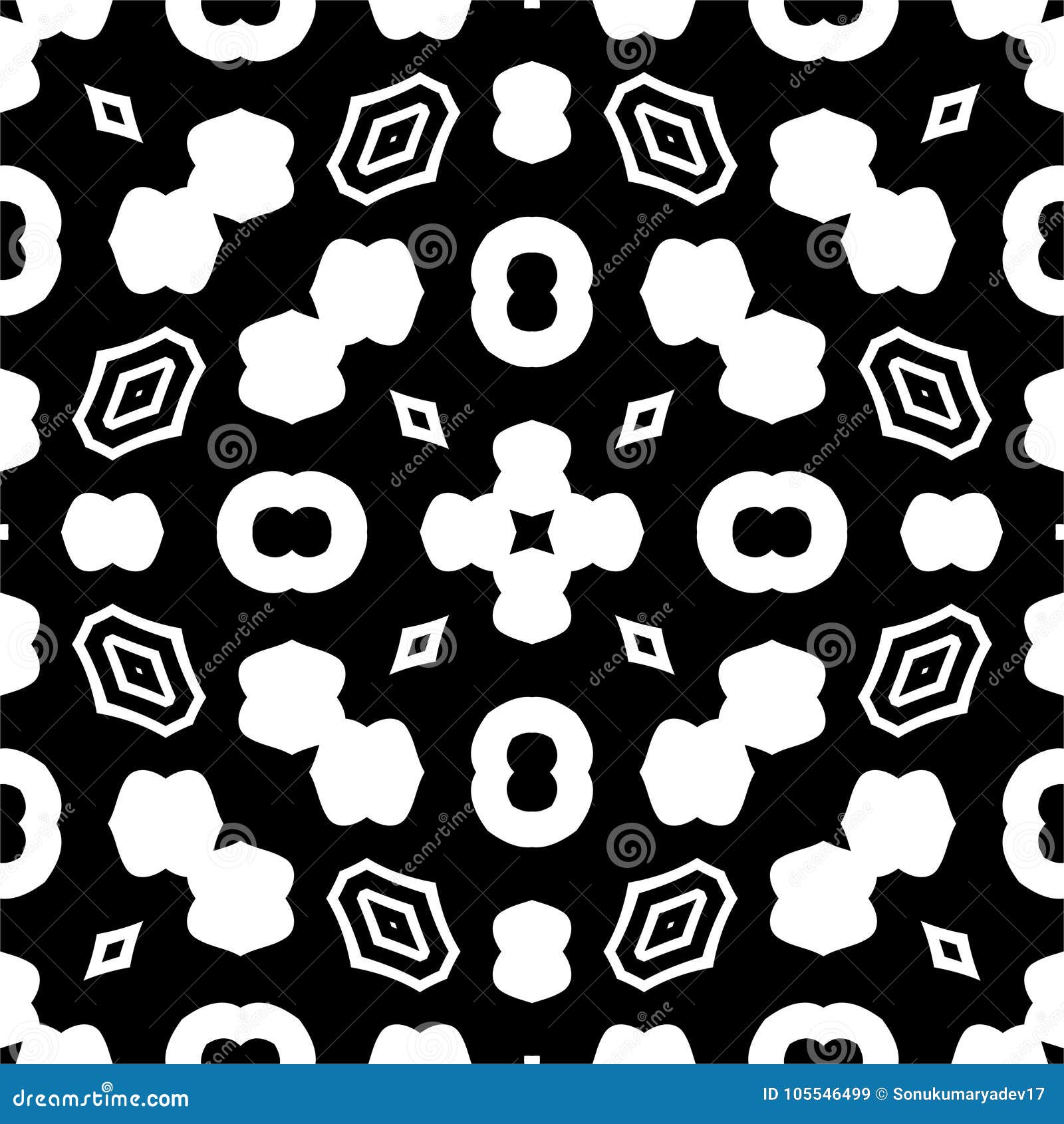 Black ABSTRACT seamless pattern in white background