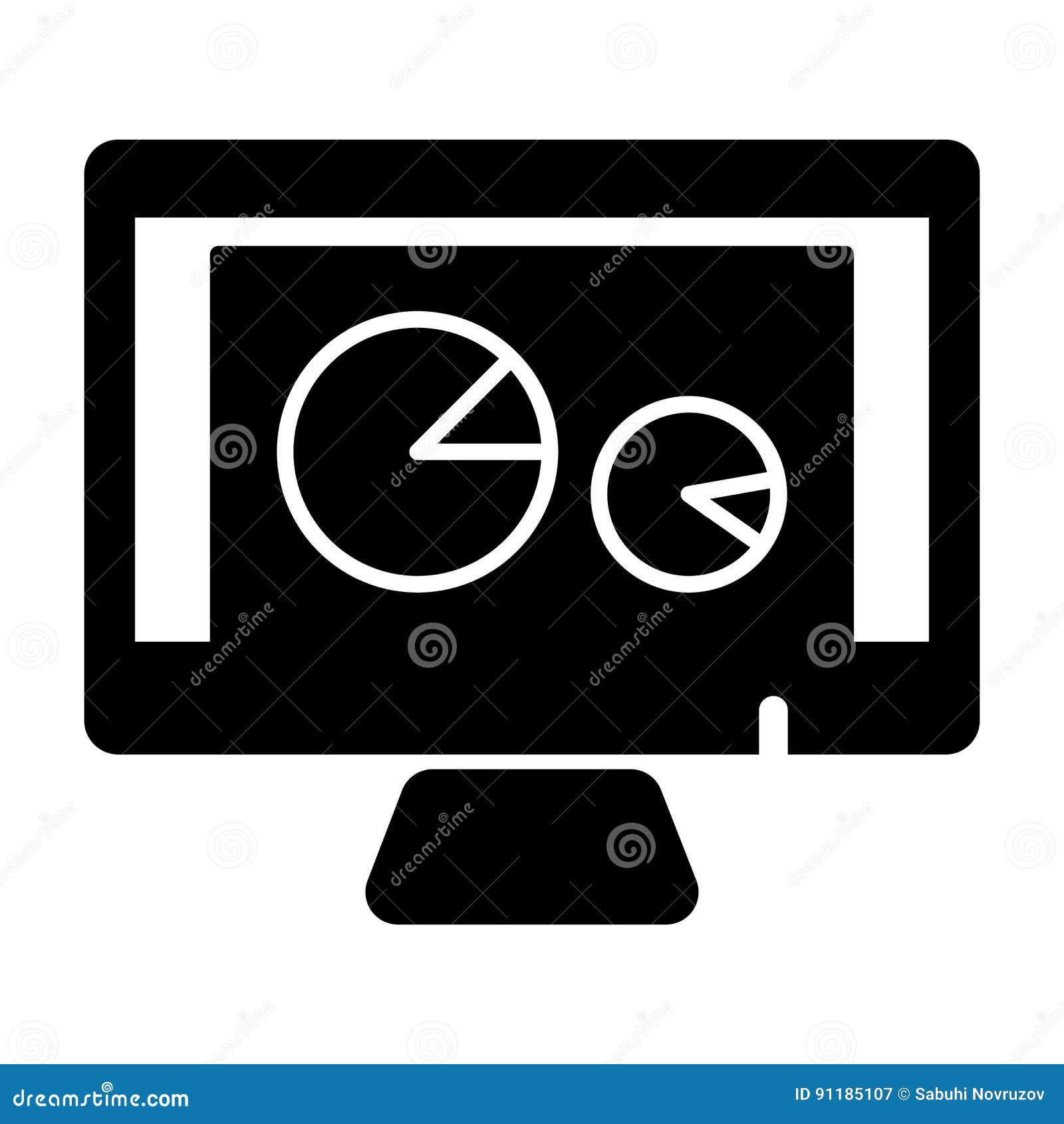  pc aptop and diagram icon on white background. analytic process on computer.