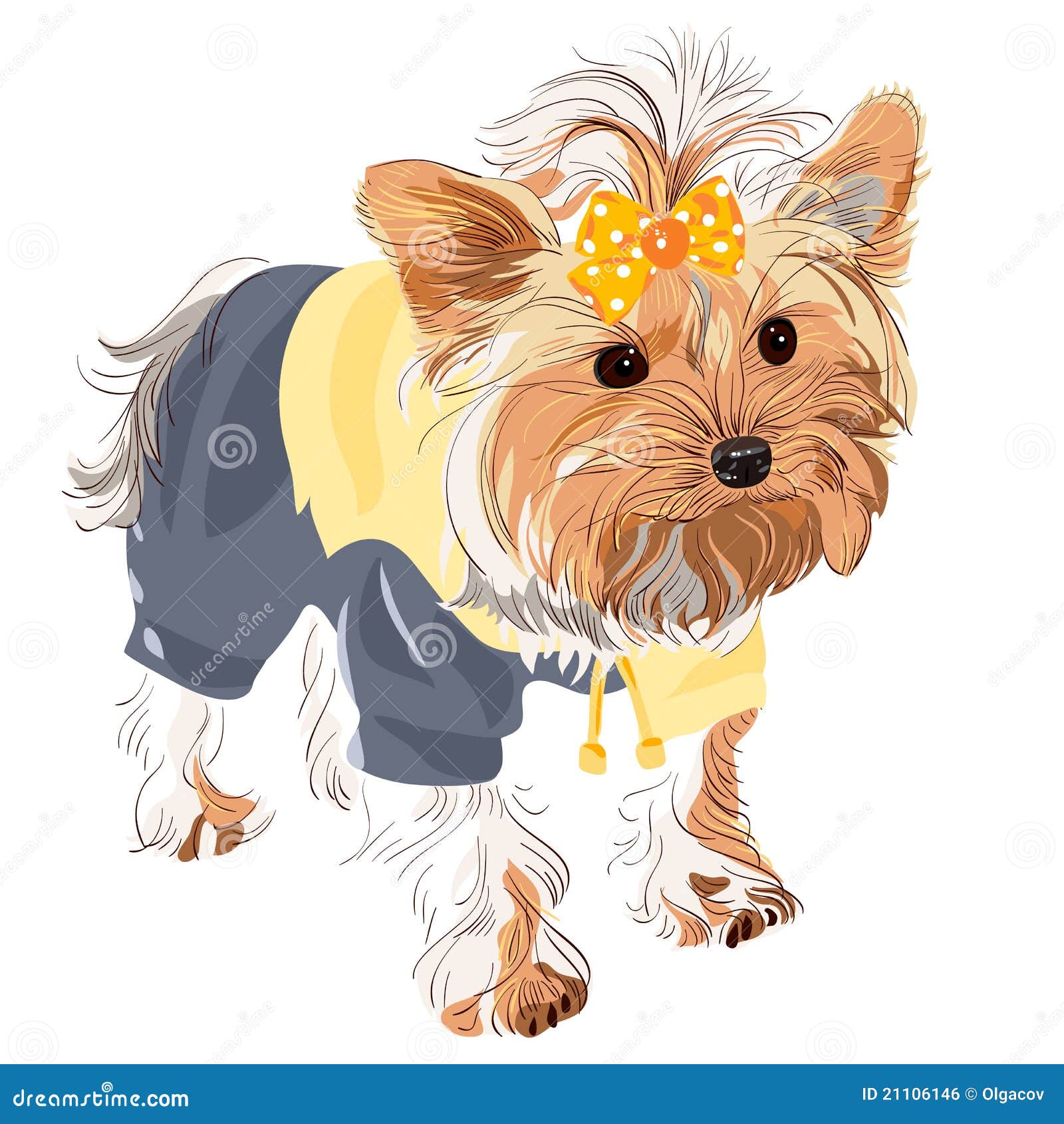 High-Rise Leggings with Pockets - Yorkshire Terrier (Yorkie