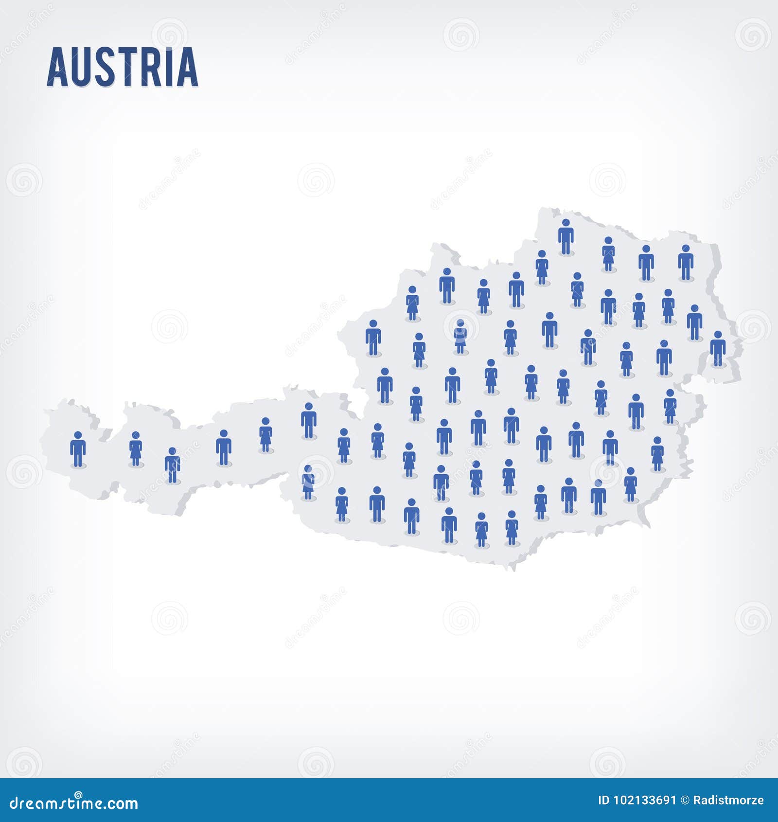 Vector People Map Of Austria The Concept Of Population Stock Vector Illustration Of Abstract Element 102133691