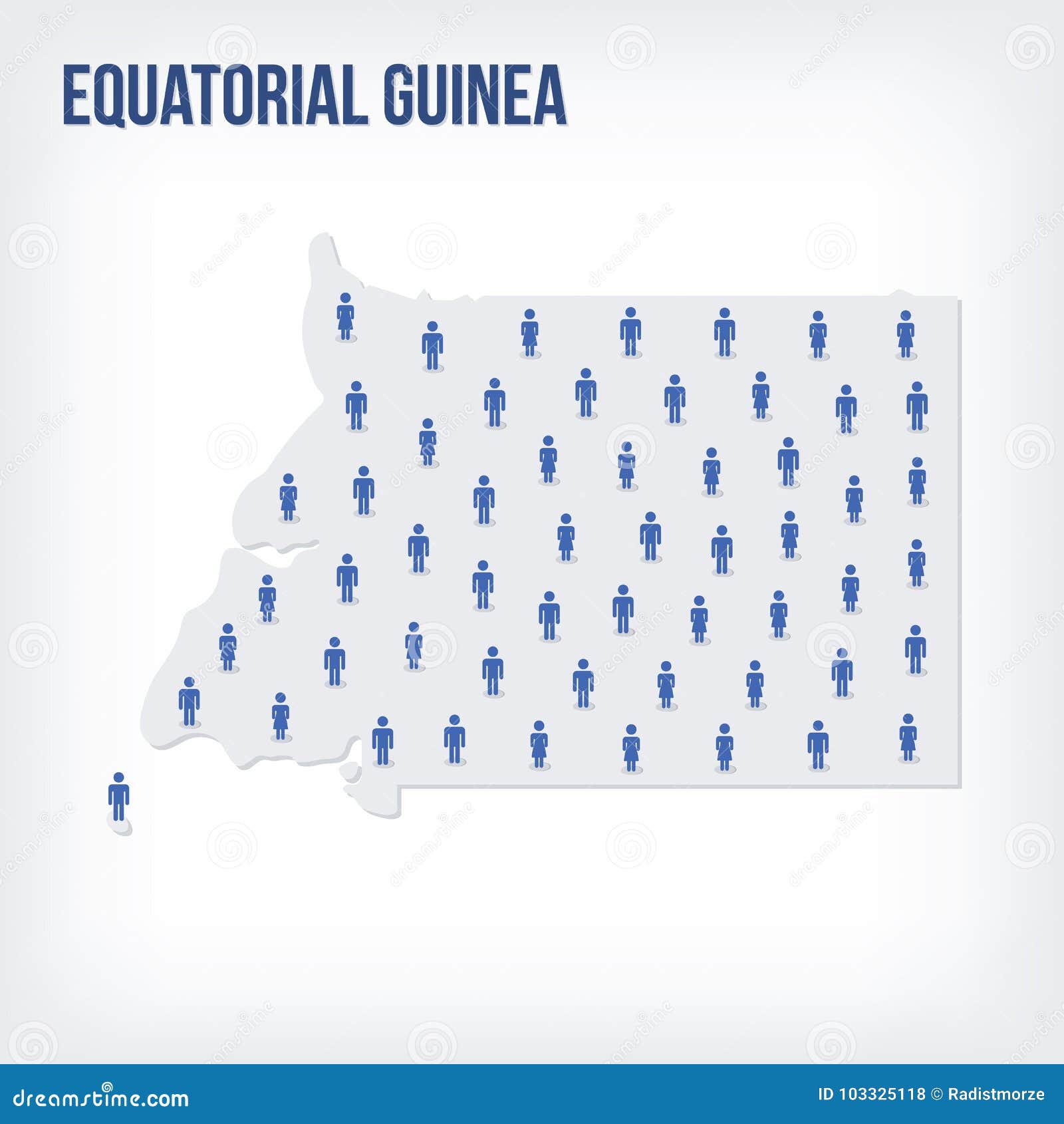 Vector People Map of Equatorial Guinea . the Concept of Population
