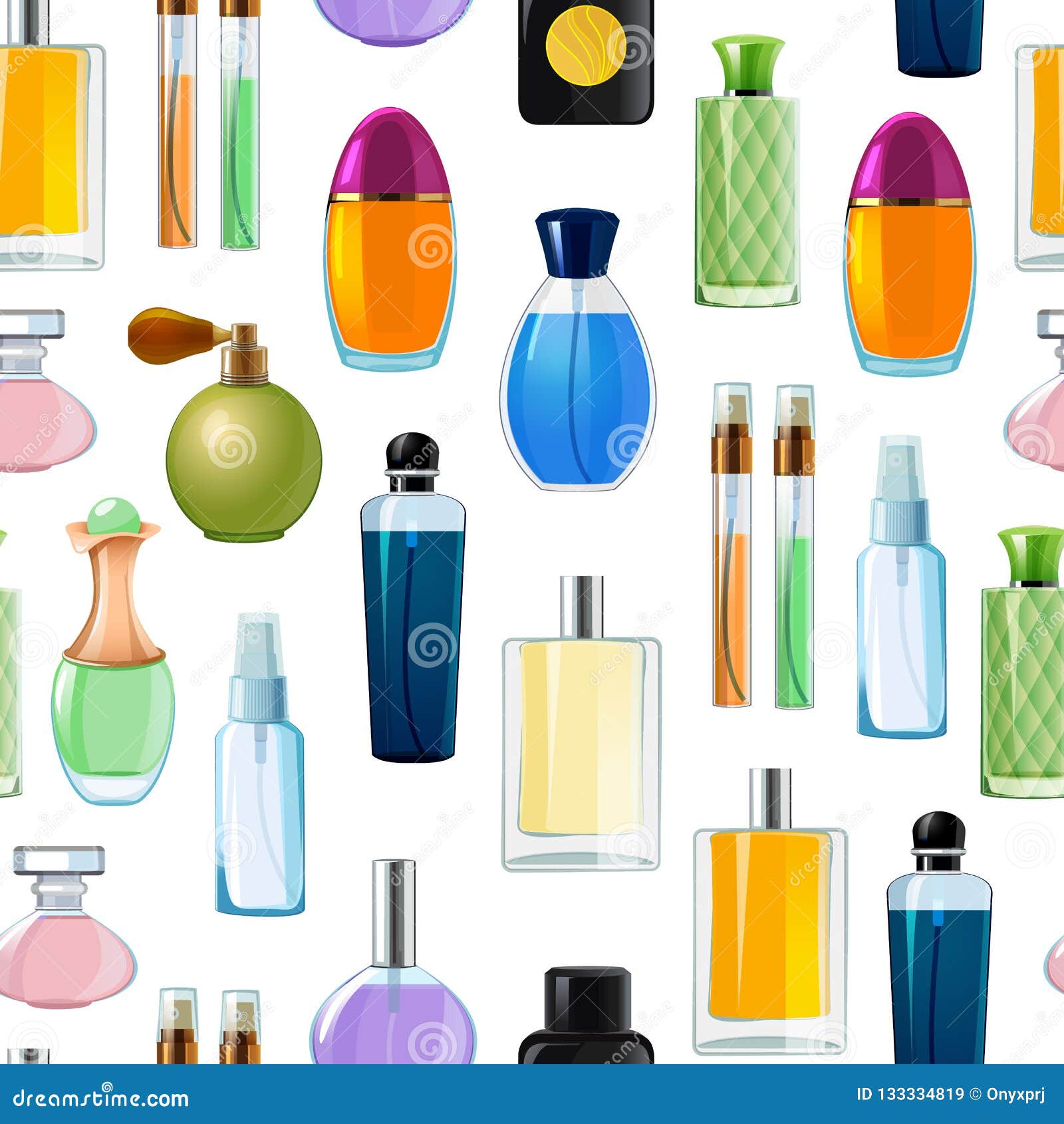 Vector Perfume Bottles Pattern or Background Illustration Stock Vector ...