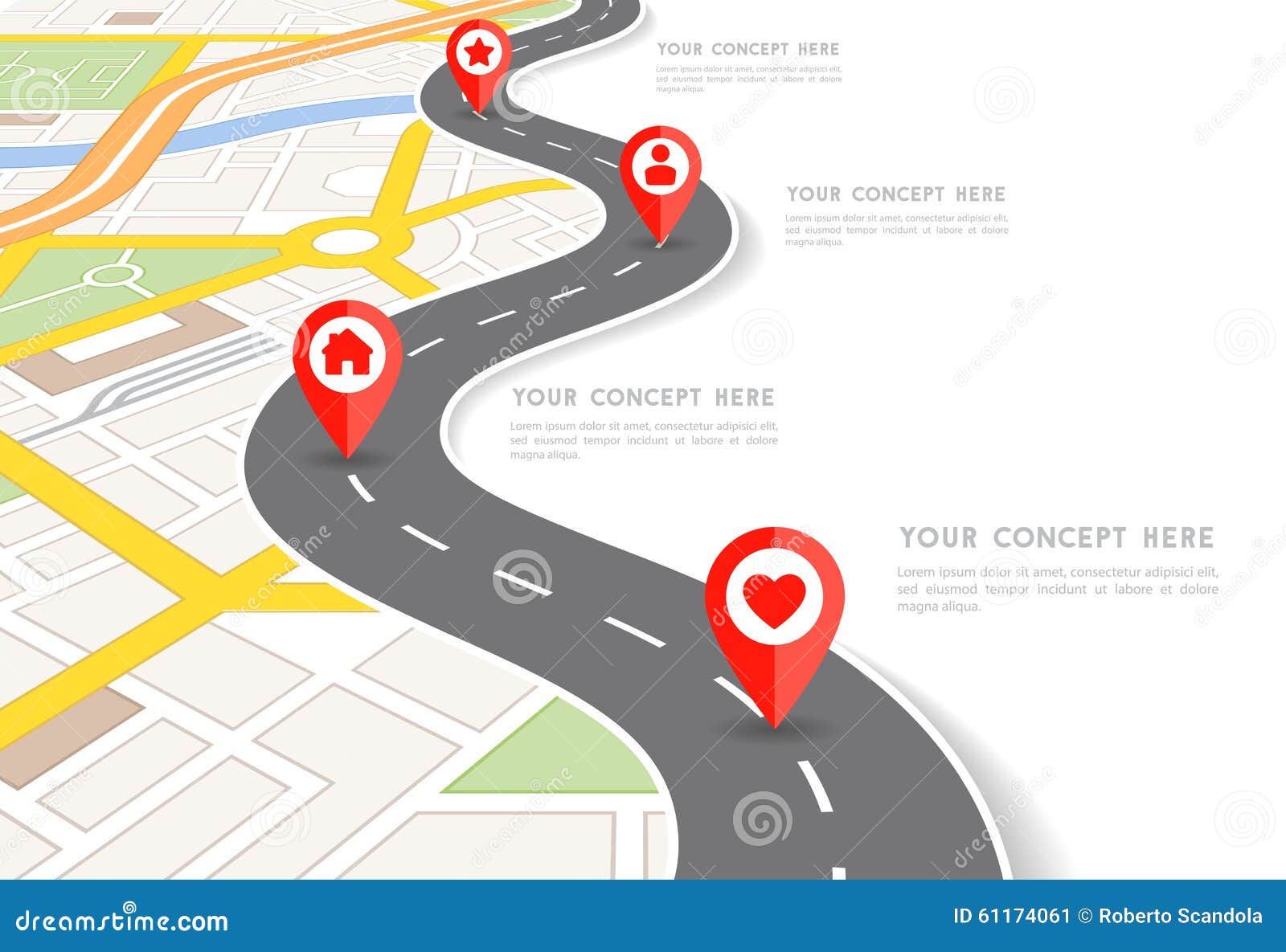 Blank Road Map Template