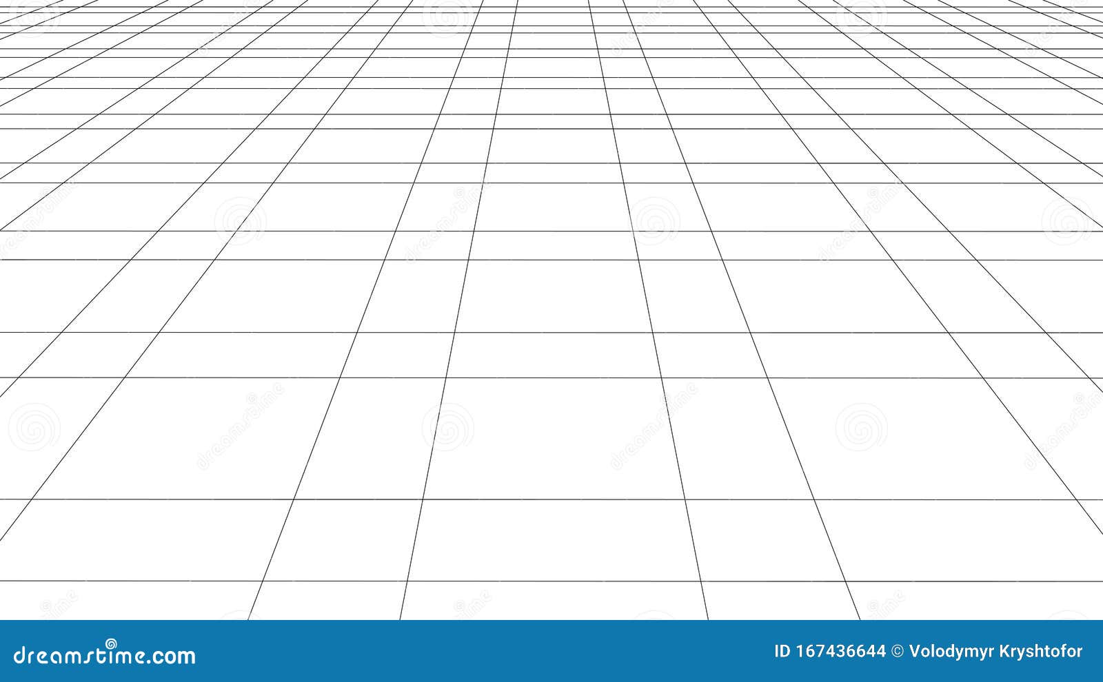 Vector Perspective Grid. Detailed Lines On White Background Stock