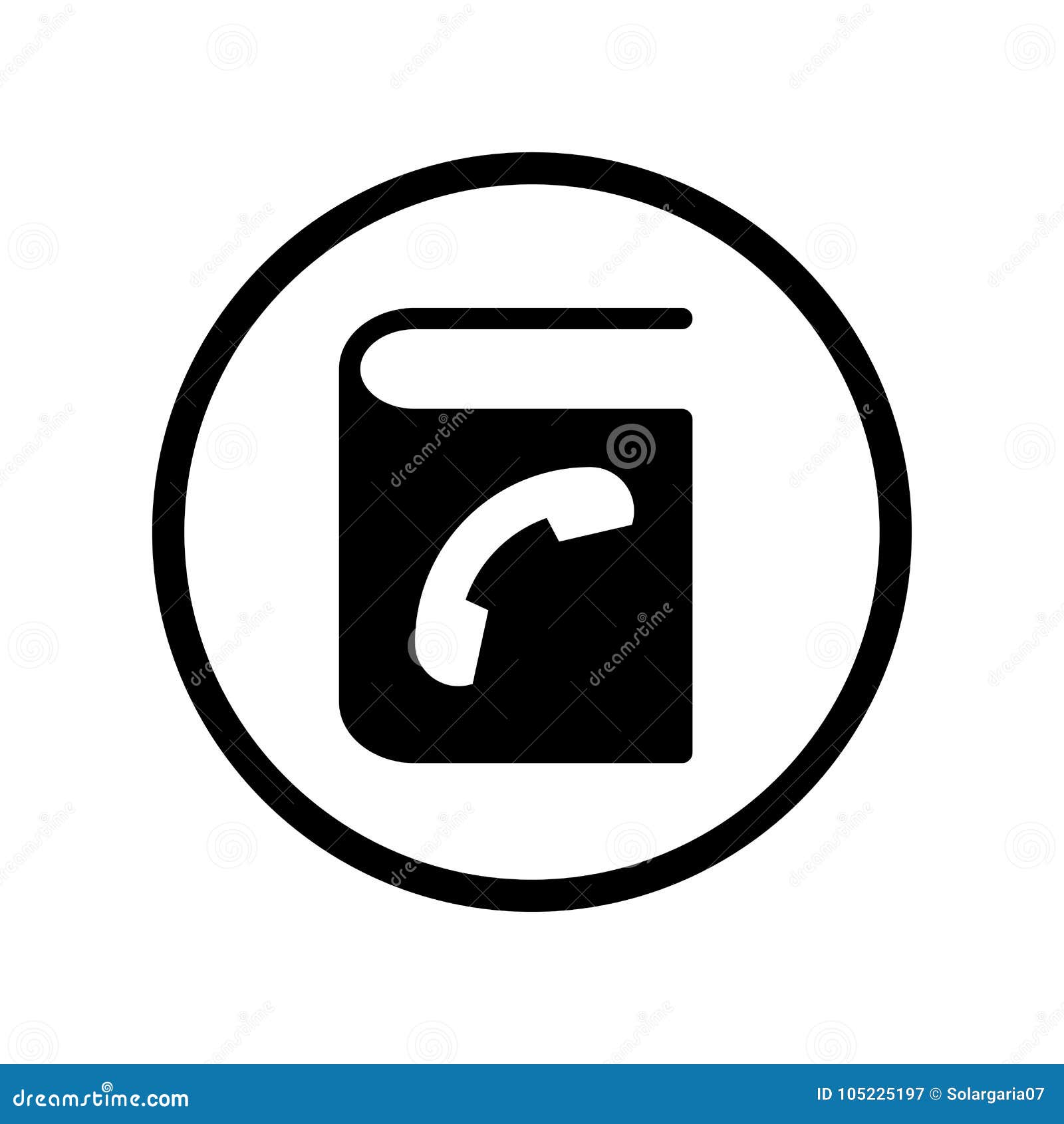 vector of phone book icon in circle line vector iconic design