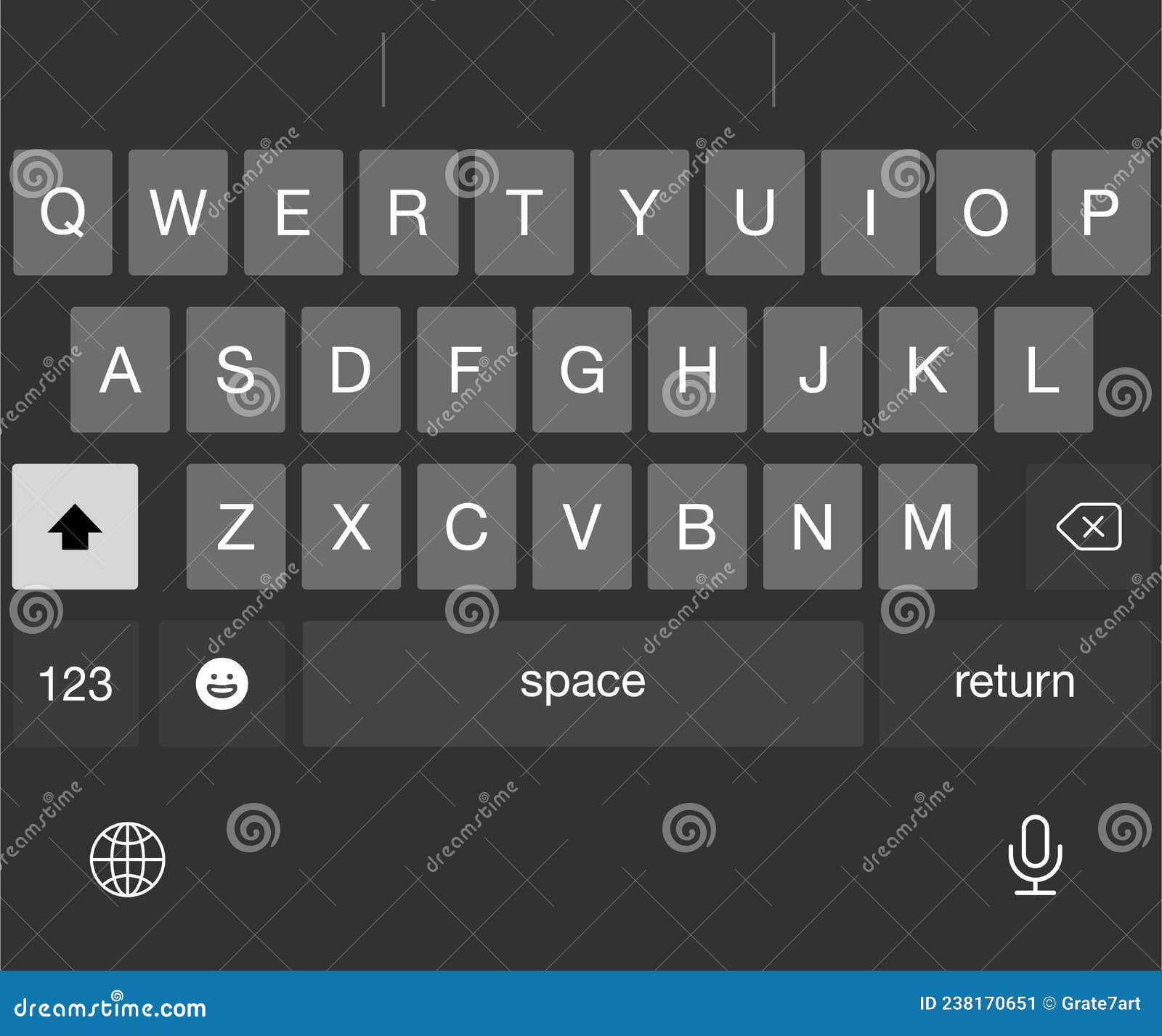 Vector Phone Mobile Keyboard. Screen Keypad for Smartphone. Flat