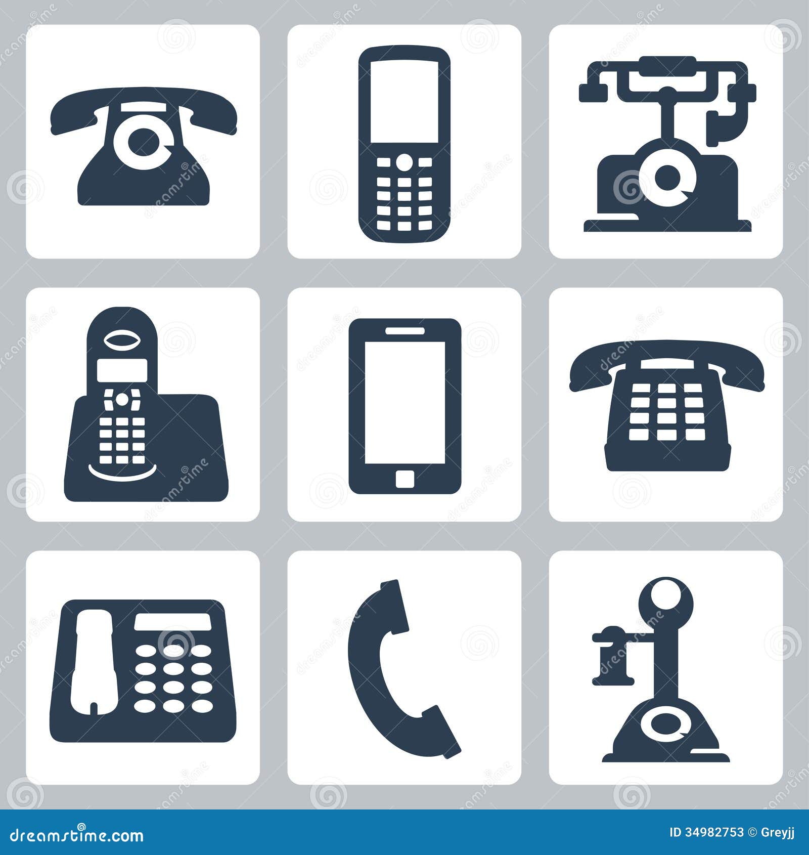Vector phones icons set stock vector. Illustration of contact 34982753