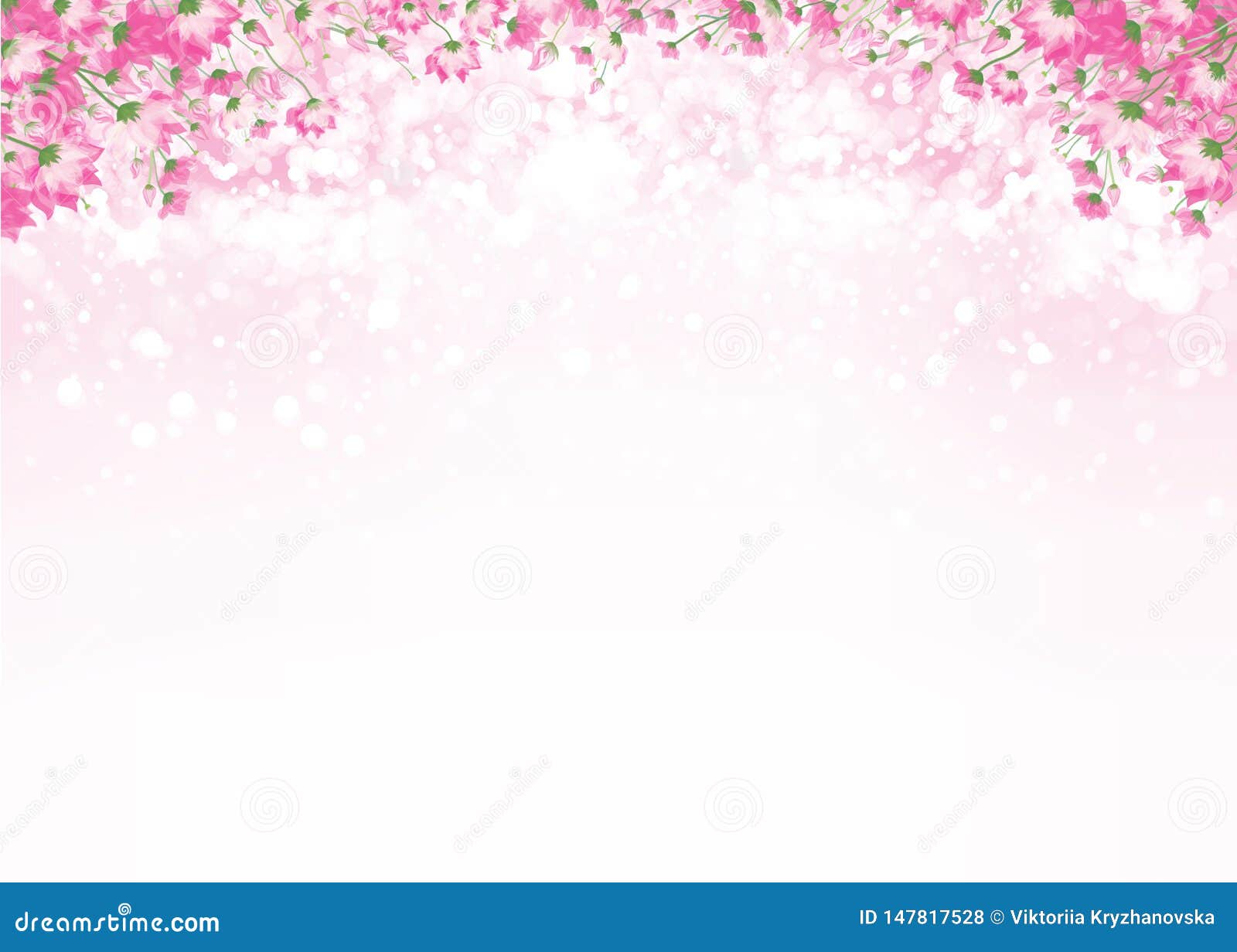 Vector Pink, Floral, Bokeh Background. Stock Vector Illustration of