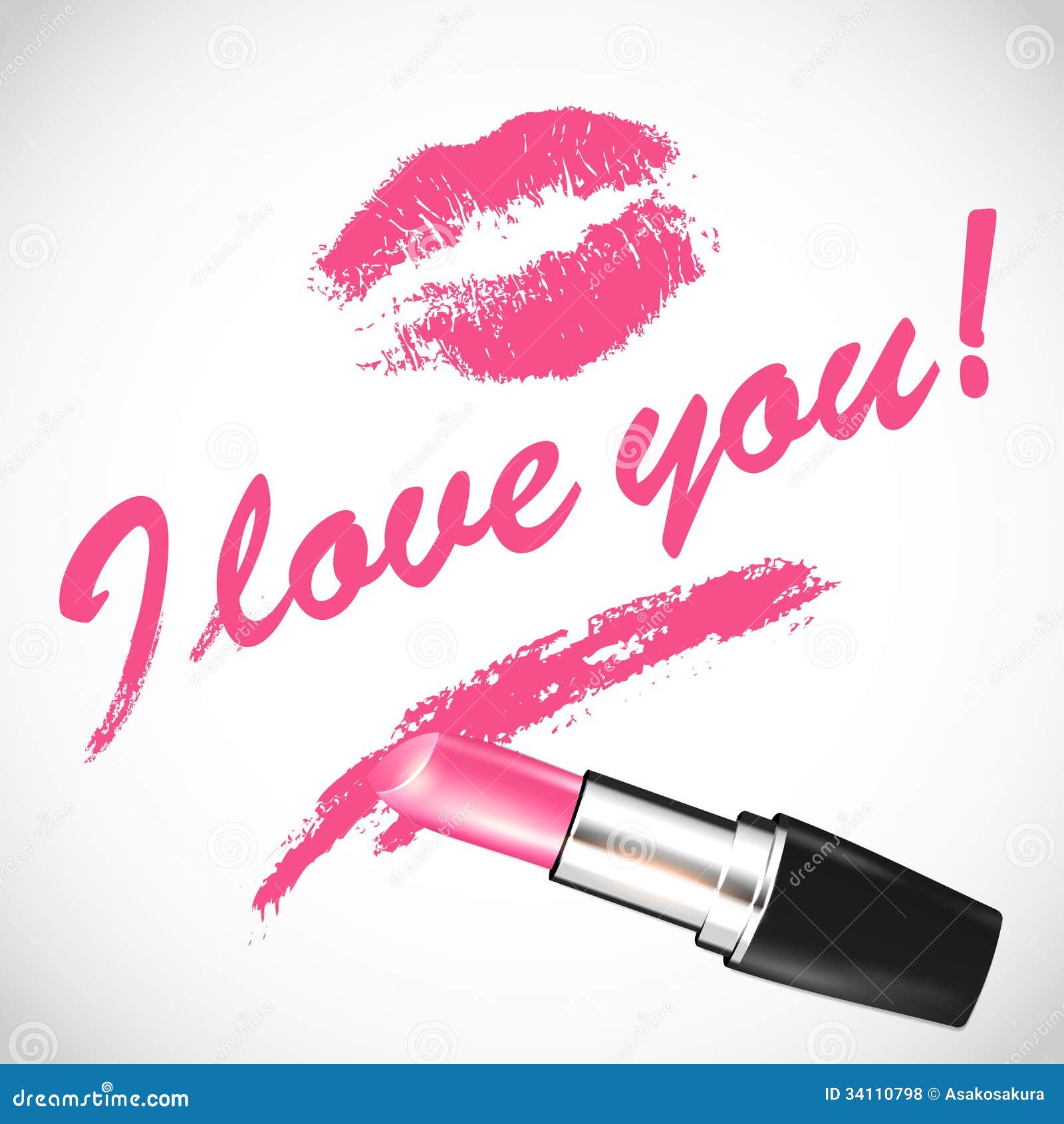 Vector Pink Lipstick With Space For Your Text Stock Vector Image 34110798