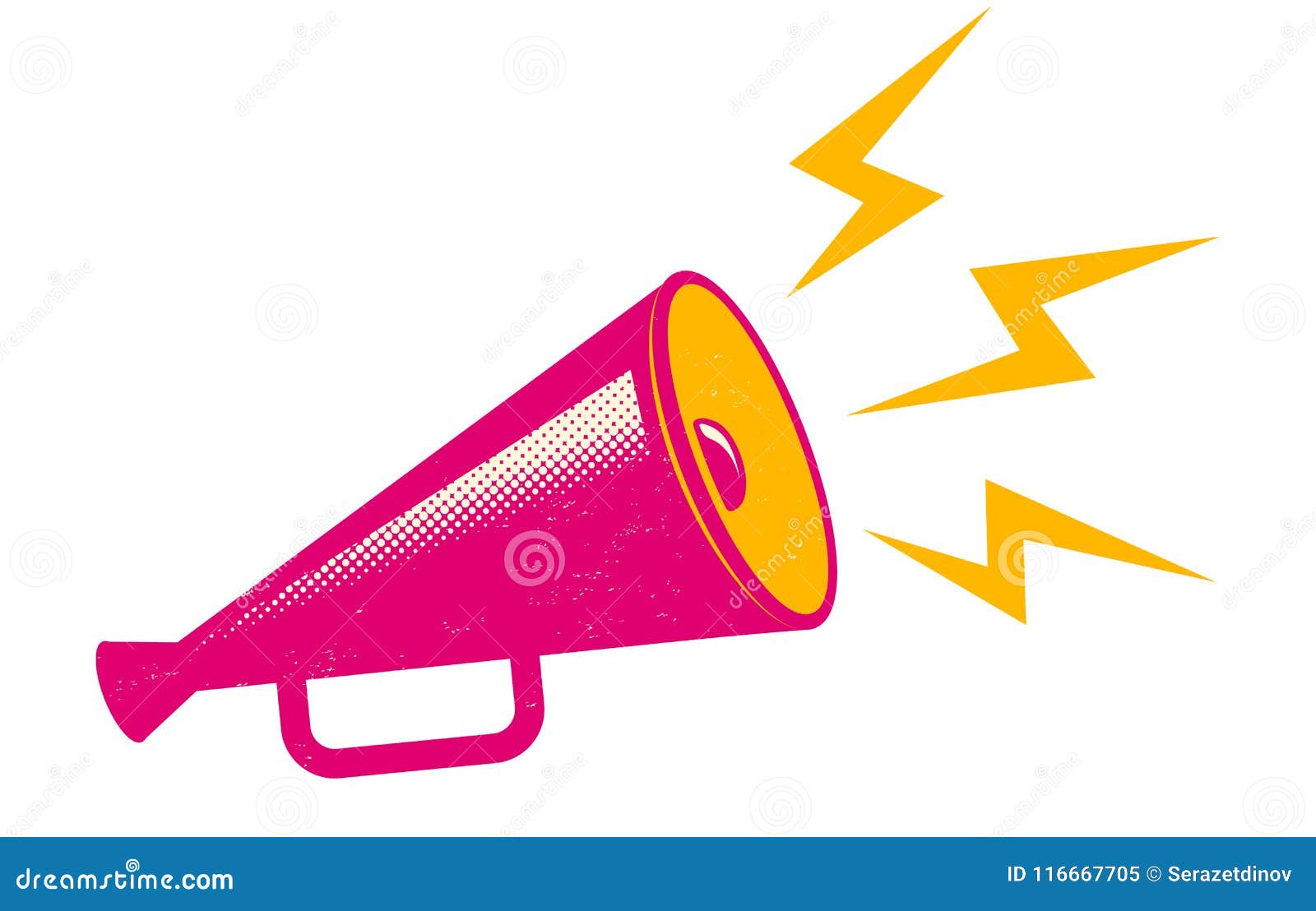 Vector pink megaphone stock vector. Illustration of microphone 116667705