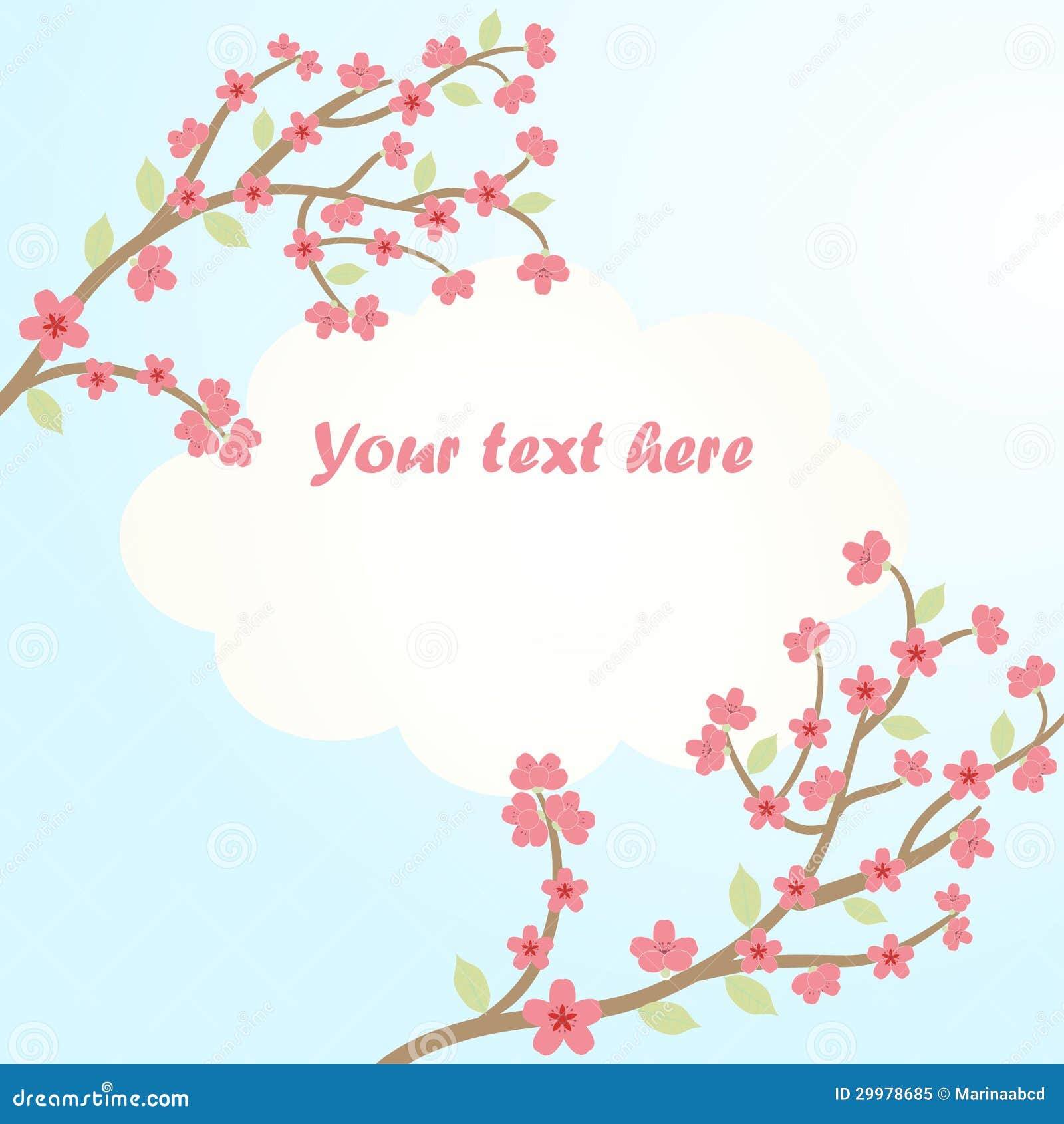 Sakura blossom card stock illustration. Illustration of branch 29978685