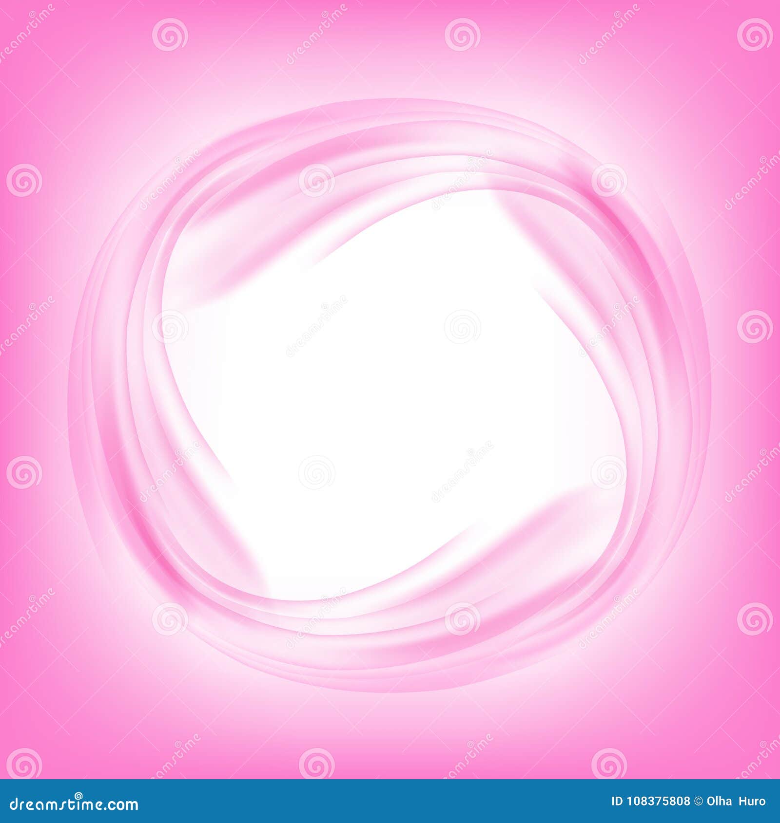 Vector Pink and White Background. the Circle of Soft Pink Waves. Stock
