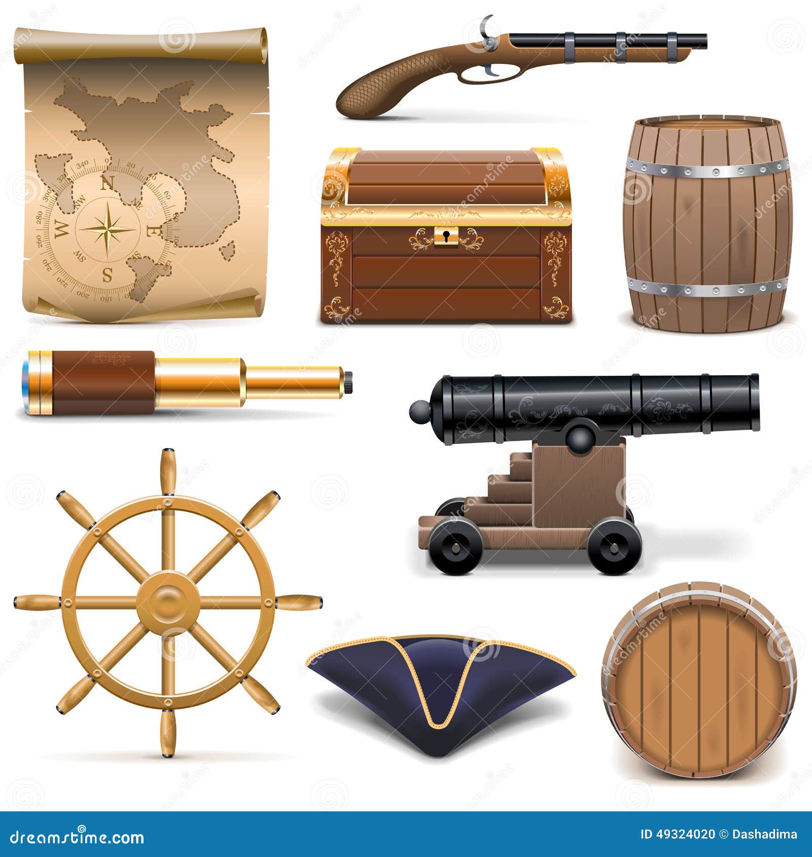 Vector Pirate Icons stock vector. Illustration of treasure - 49324020