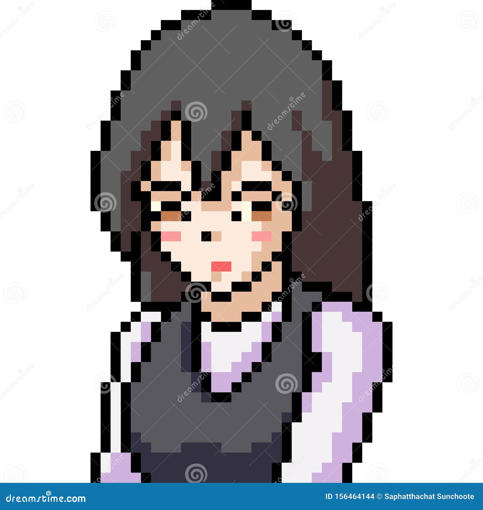 Pixel art Anime Kavaii, Anime, fictional Character, cartoon, cuteness png |  PNGWing