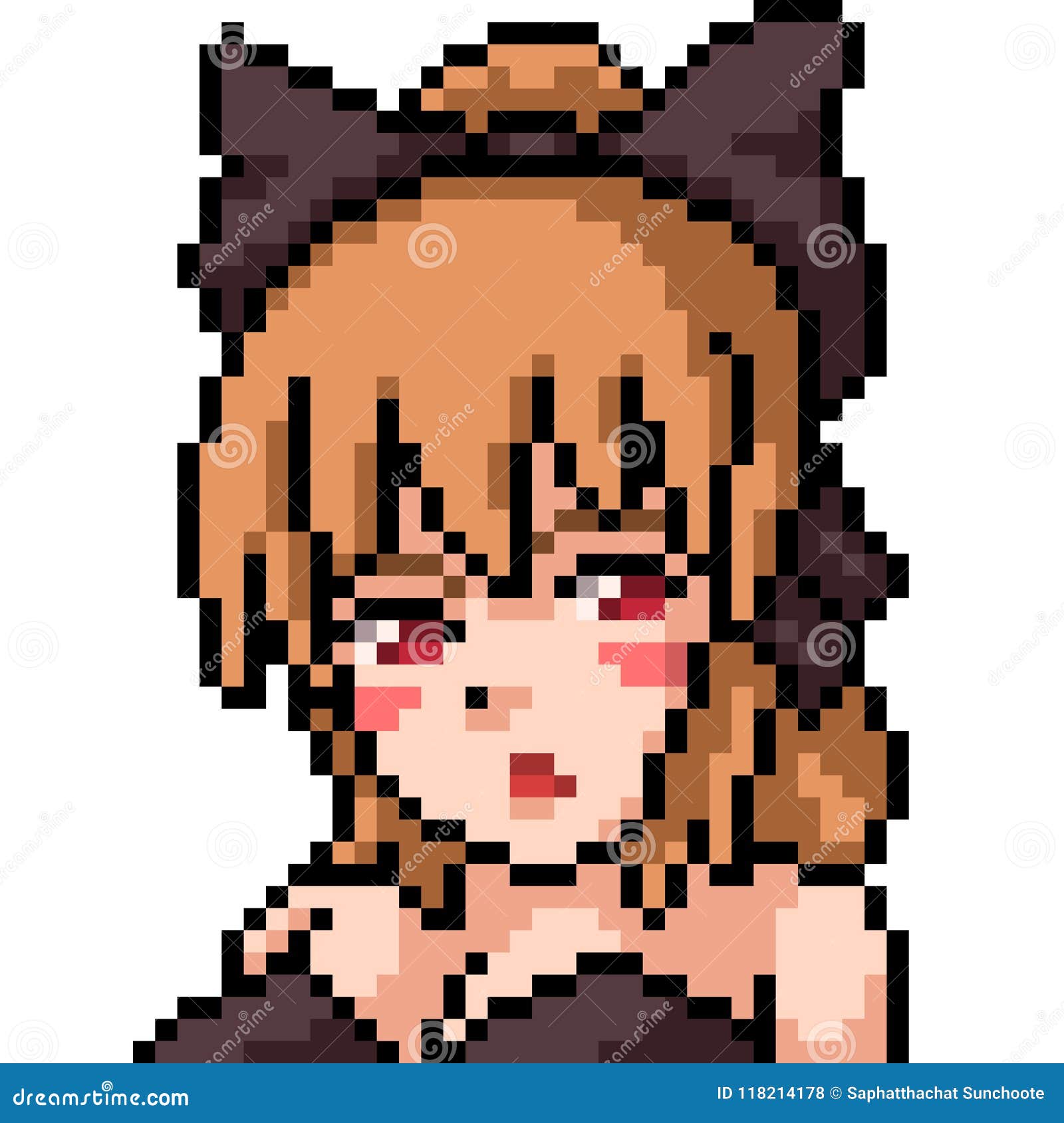 Anime Girl Pixel Art HD Png Download  vhv