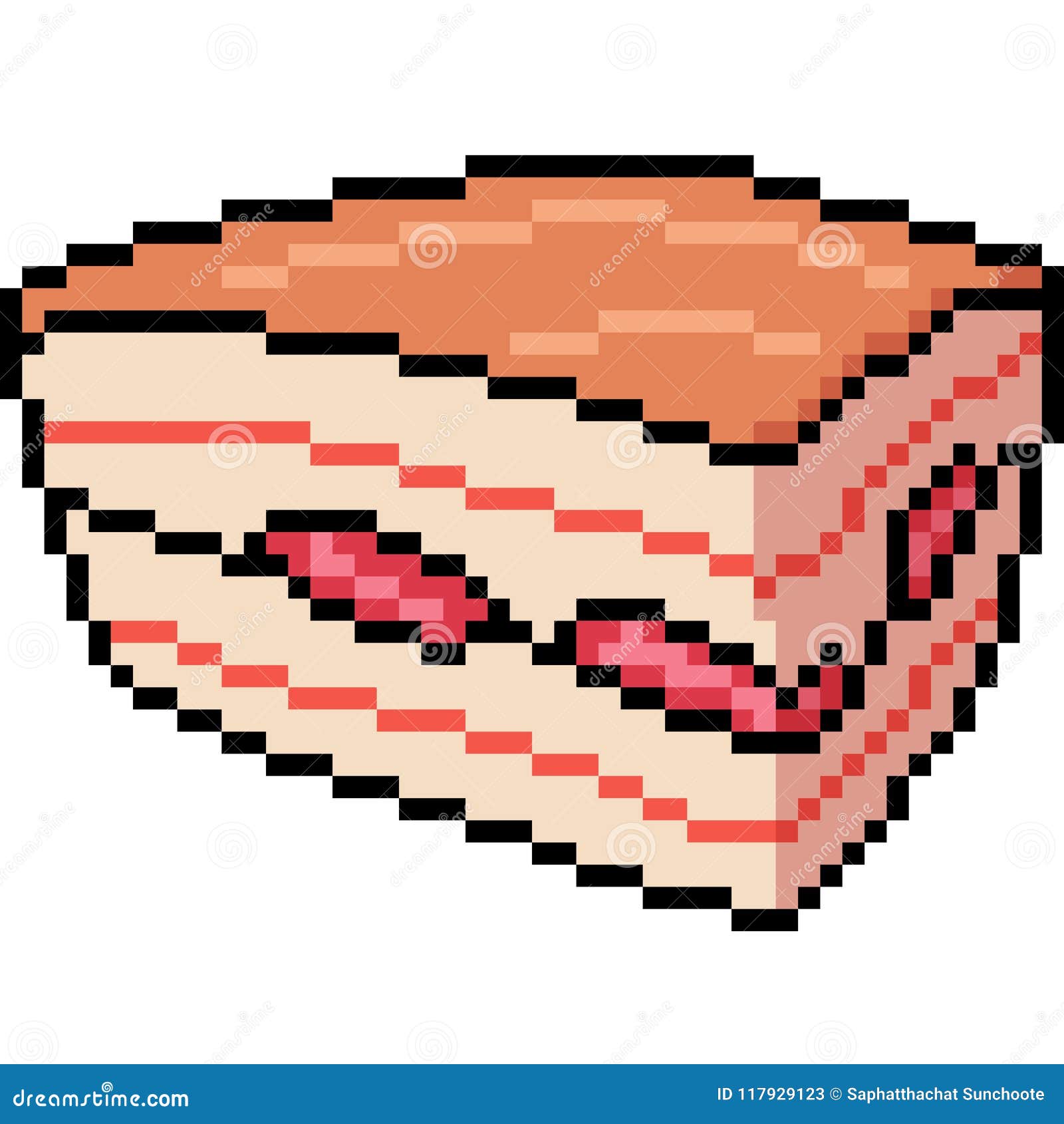 Pixel bread for game assets Royalty Free Vector Image