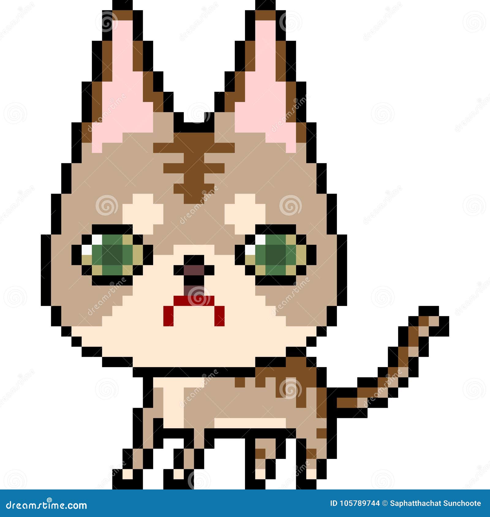 Vector Pixel Art Cat Stock Vector Illustration Of Icon