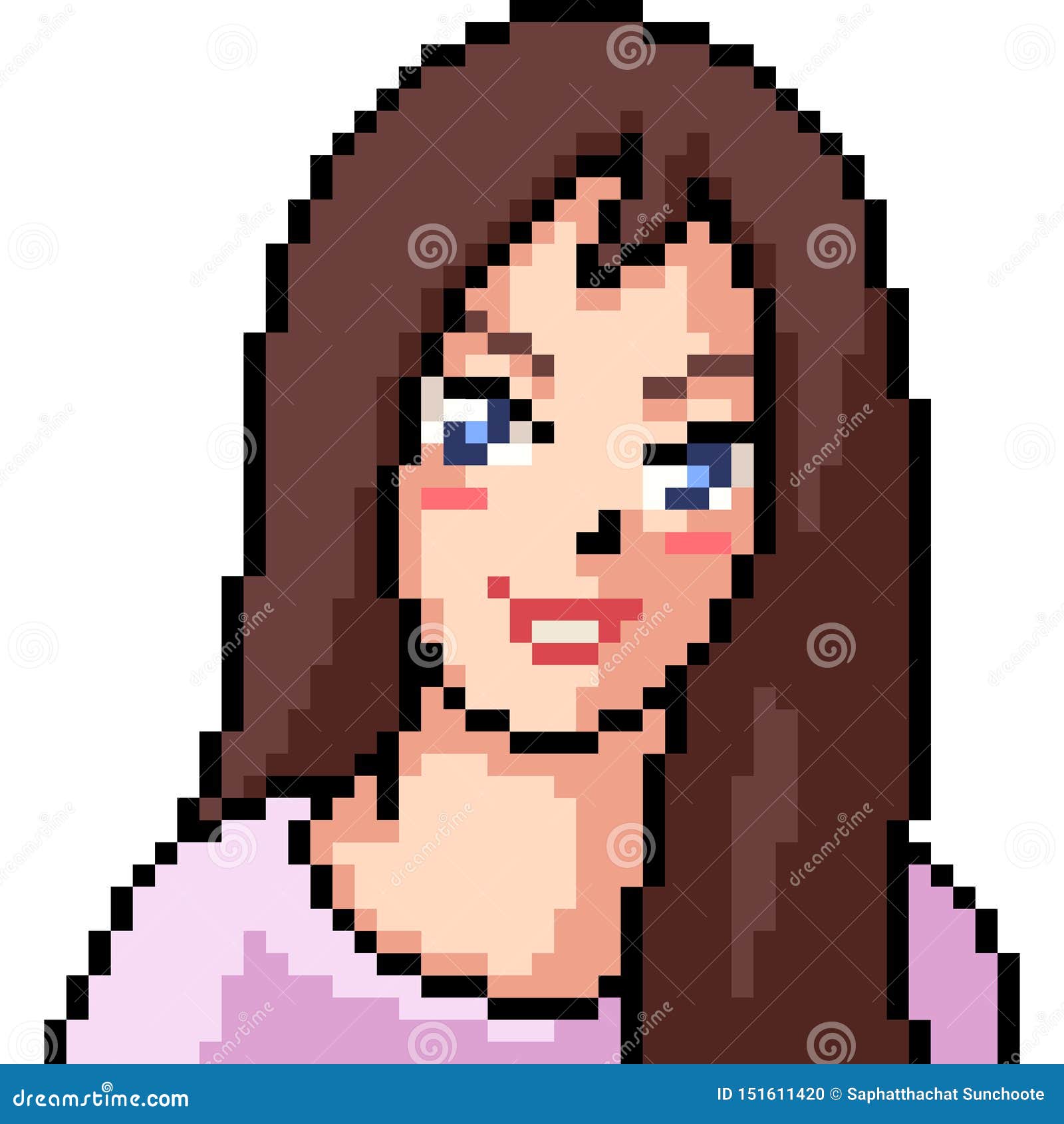 Vector Pixel Art Confident Woman Stock Vector - Illustration of head ...