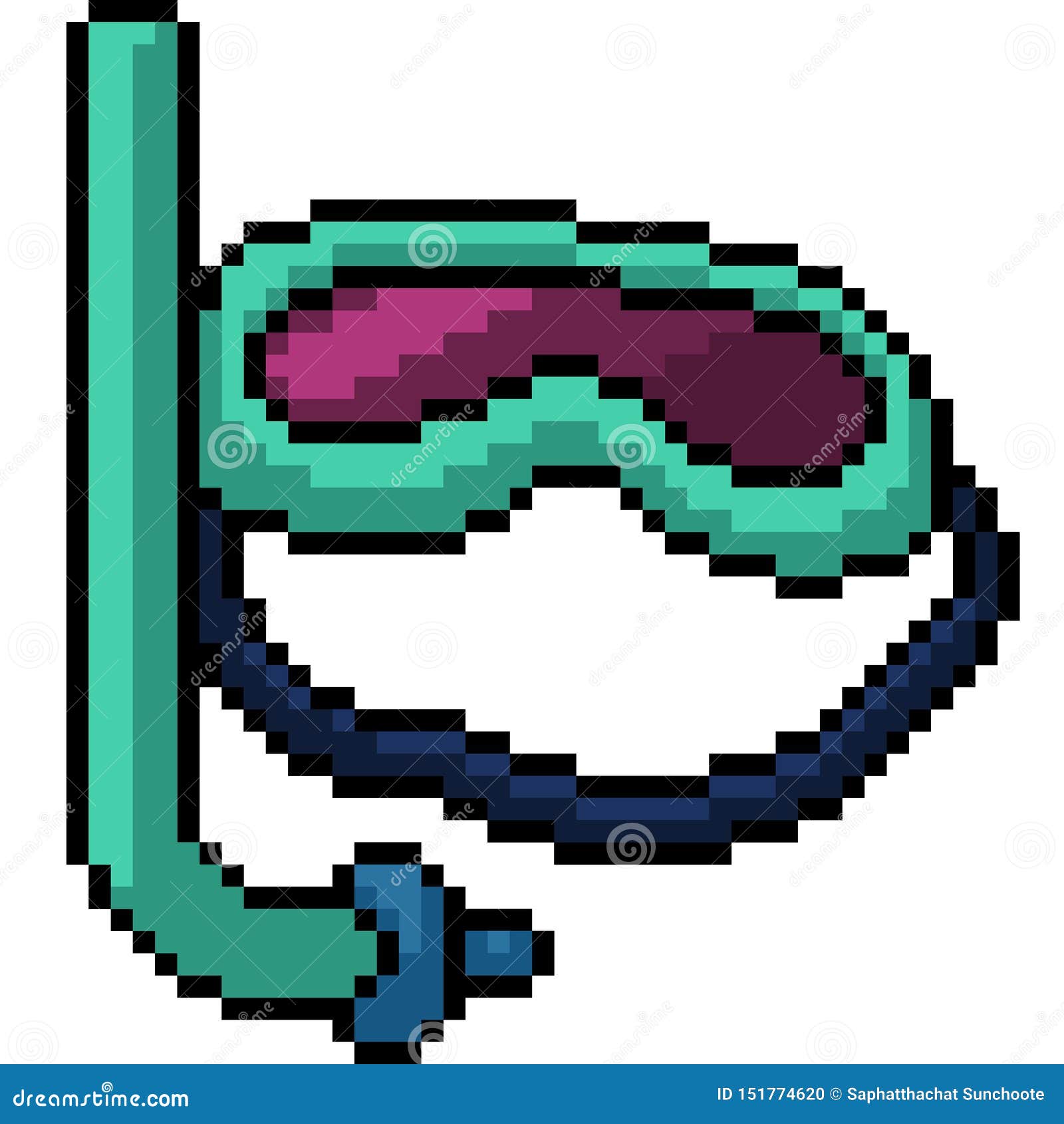 Vector Pixel Art Dive Goggle Stock Vector Illustration of isolated