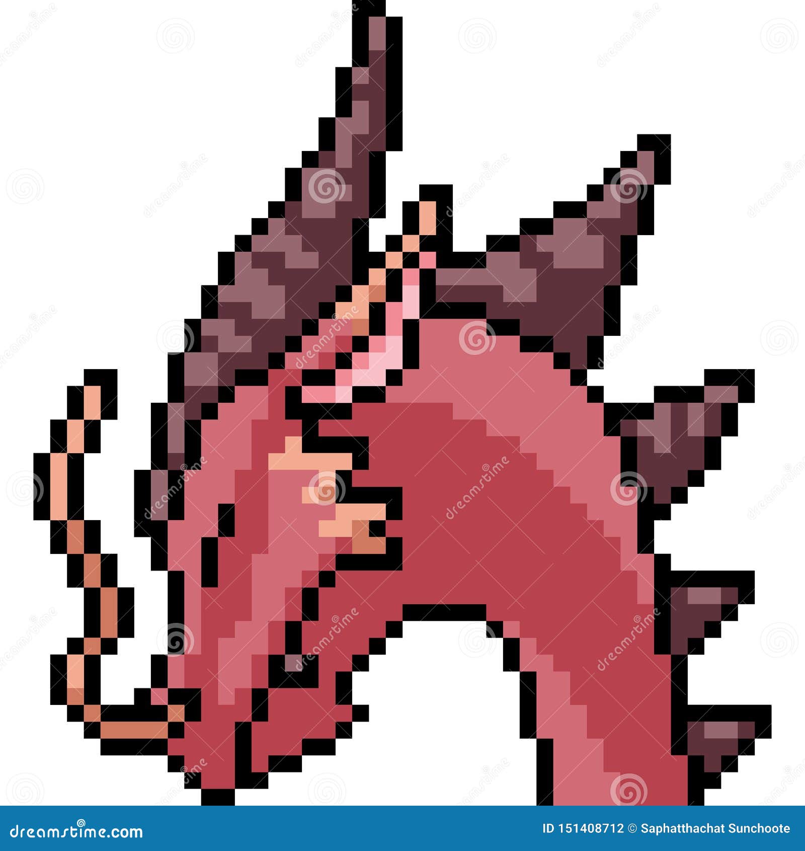 Vector pixel art dragon stock vector. Illustration of pixel - 151408712
