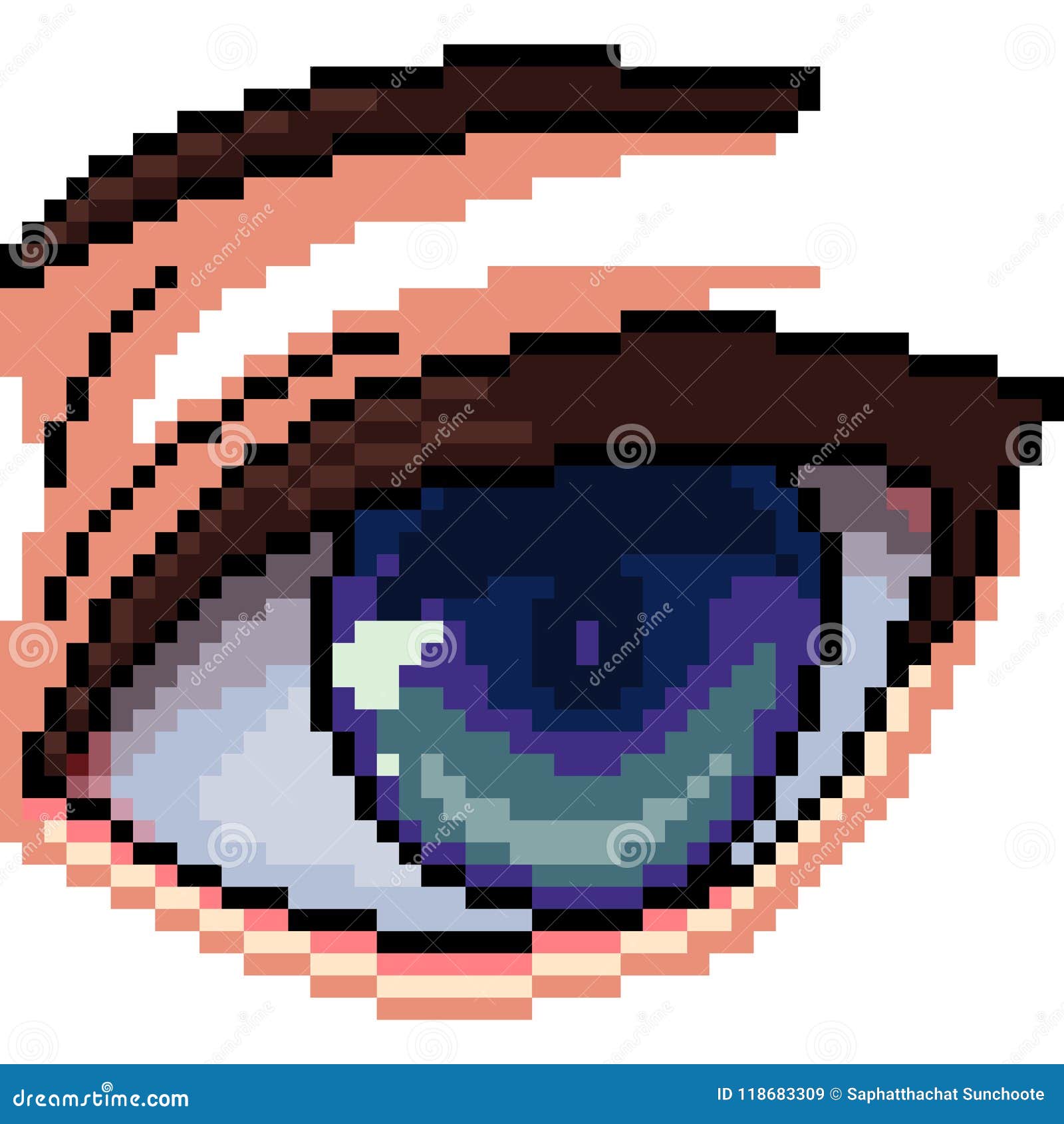 Vector Pixel Art Anime Eye Isolated Stock Vector (Royalty Free) 1145197460