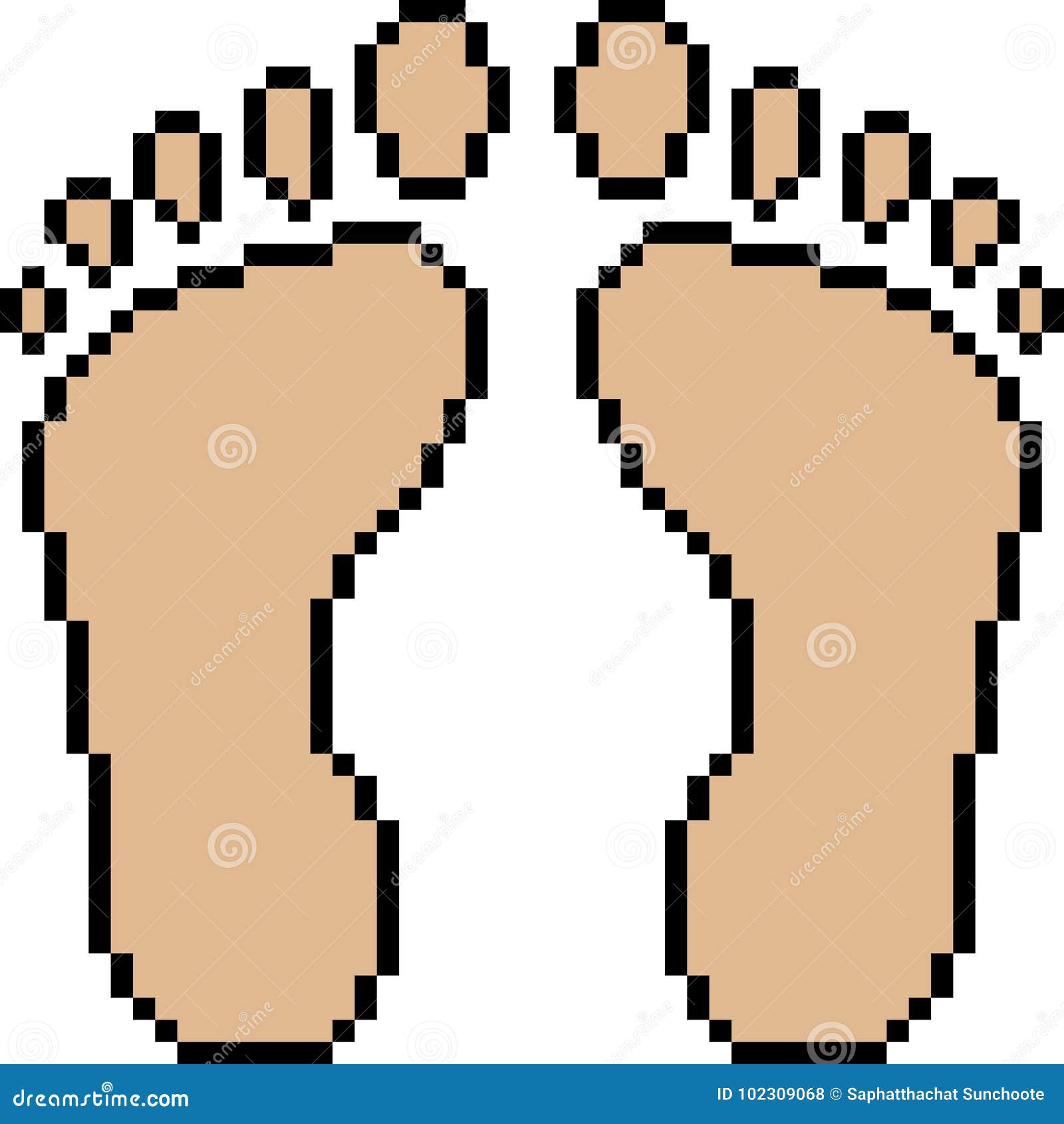 Vector pixel art footprint stock vector. Illustration of symmetry