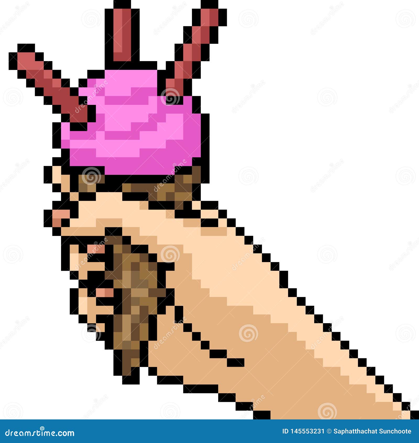 Vector pixel art ice cream stock vector. Illustration of vector 145553231