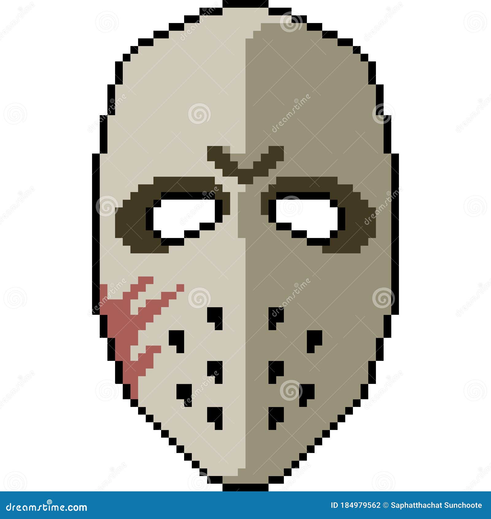Vector pixel art iron mask stock vector. Illustration of hockey 184979562