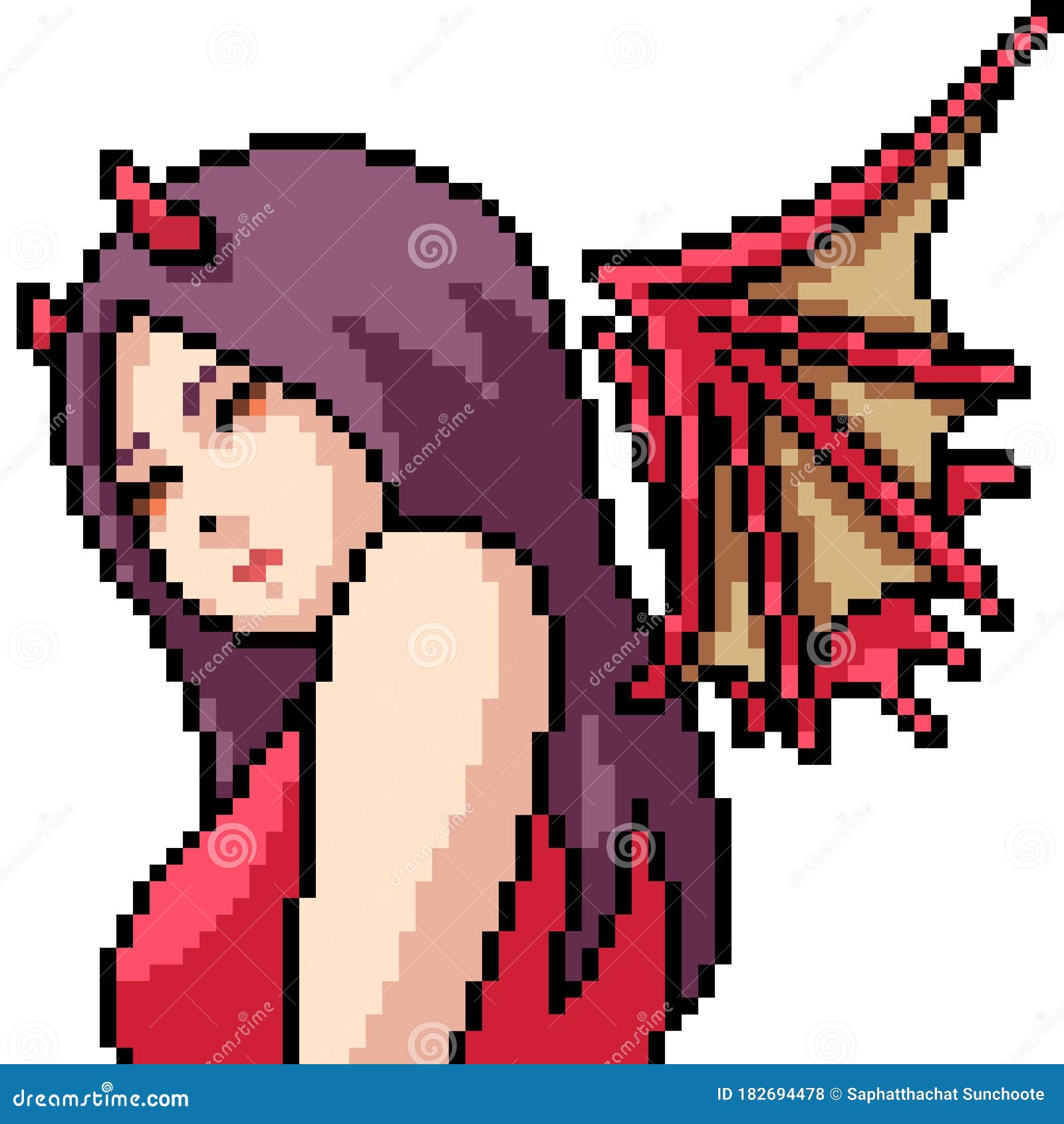 Pixel Art Grid Anime