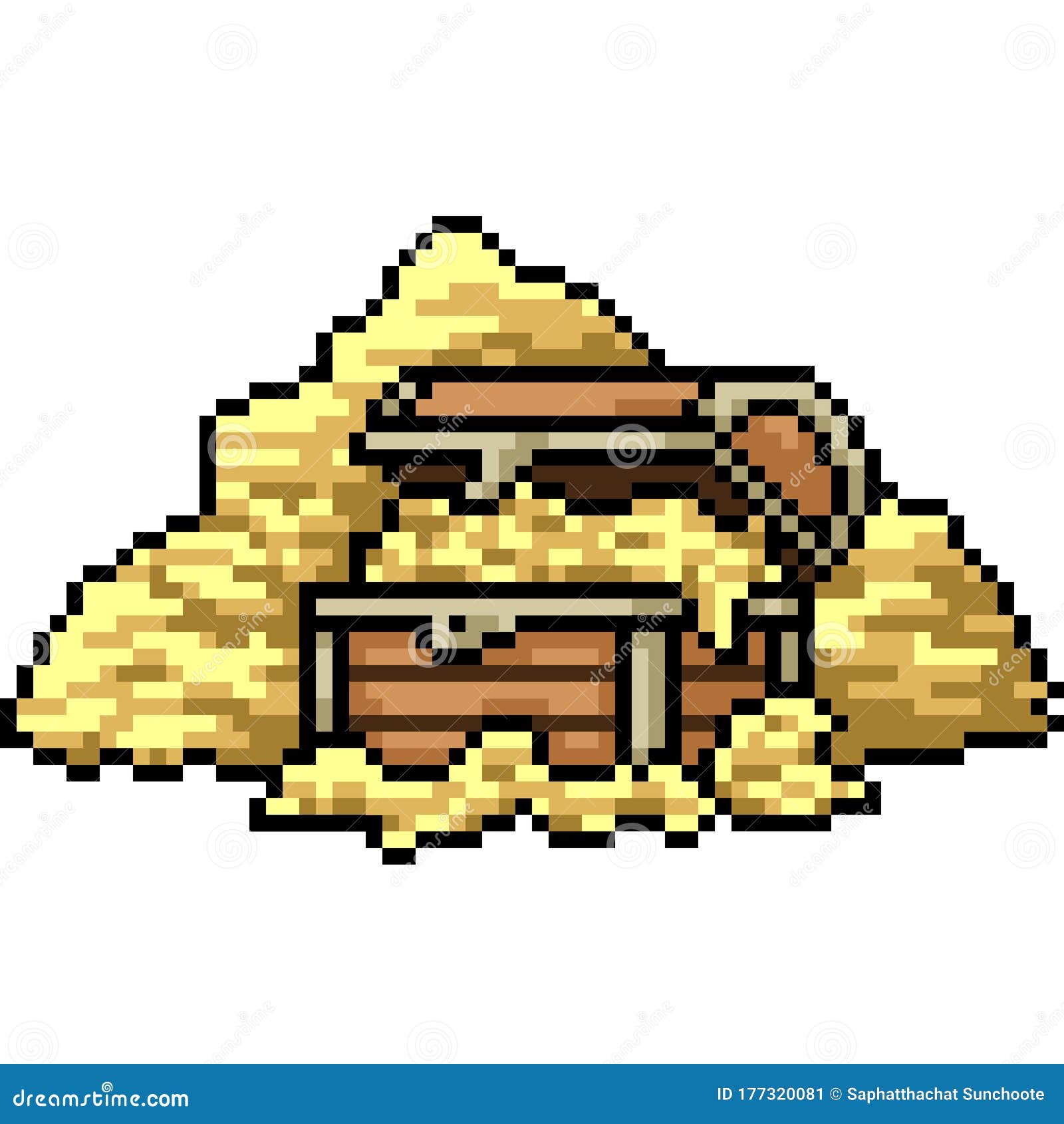 Vector Pixel Art Treasure Chest | CartoonDealer.com #177320081