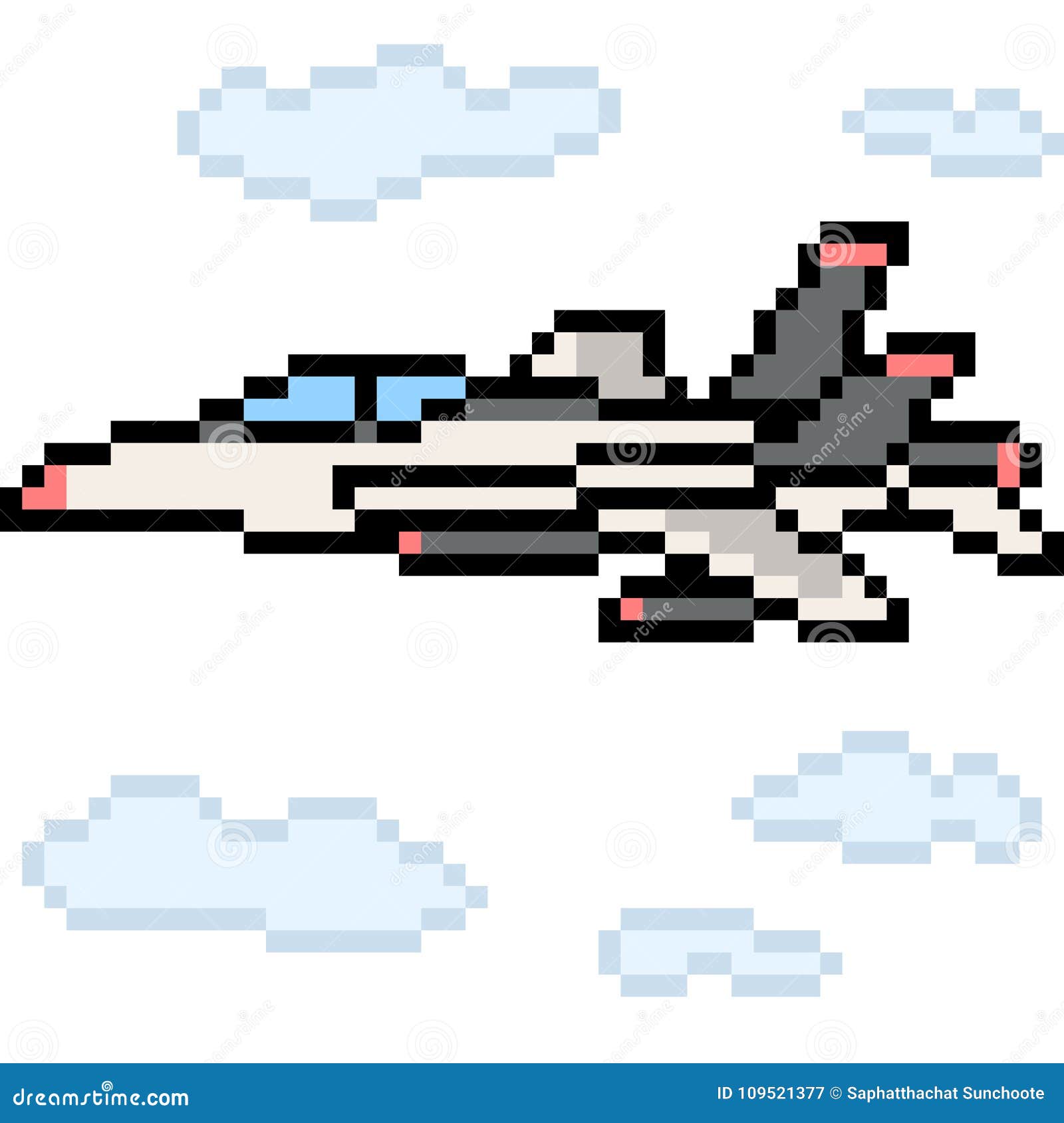 Vector Pixel Art Jet Plane | CartoonDealer.com #109521377