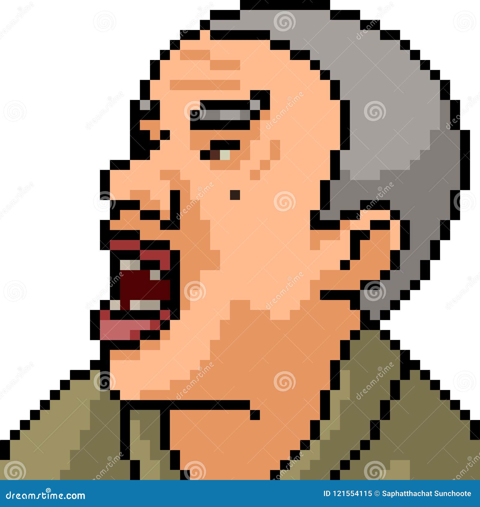 Vector pixel art old man stock vector. Illustration of vector - 121554115