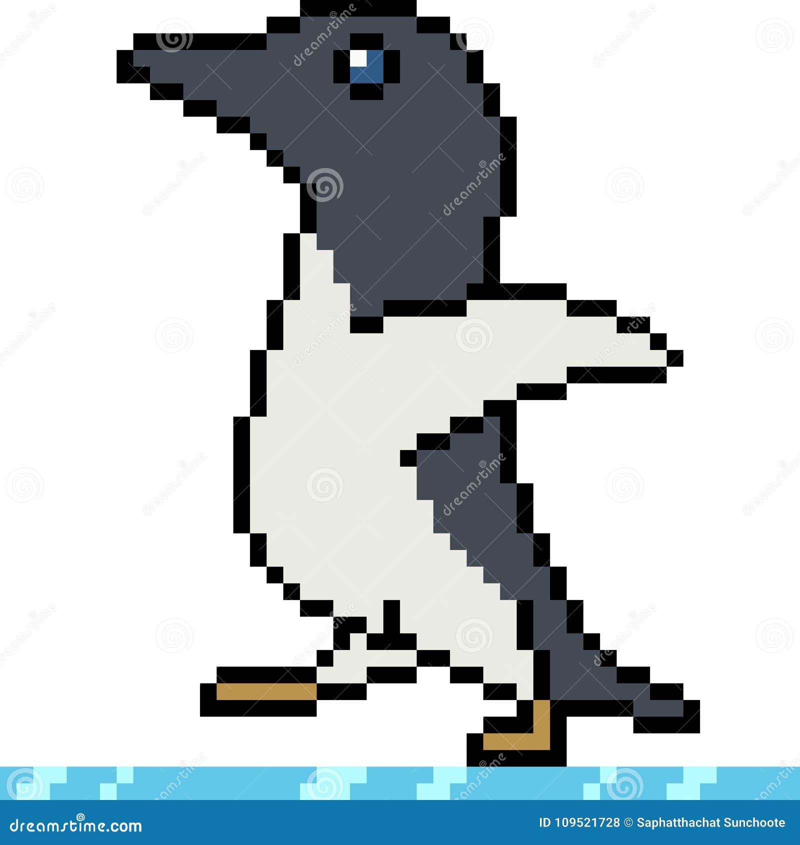 Pixel Art Penguin Illustration 51880753