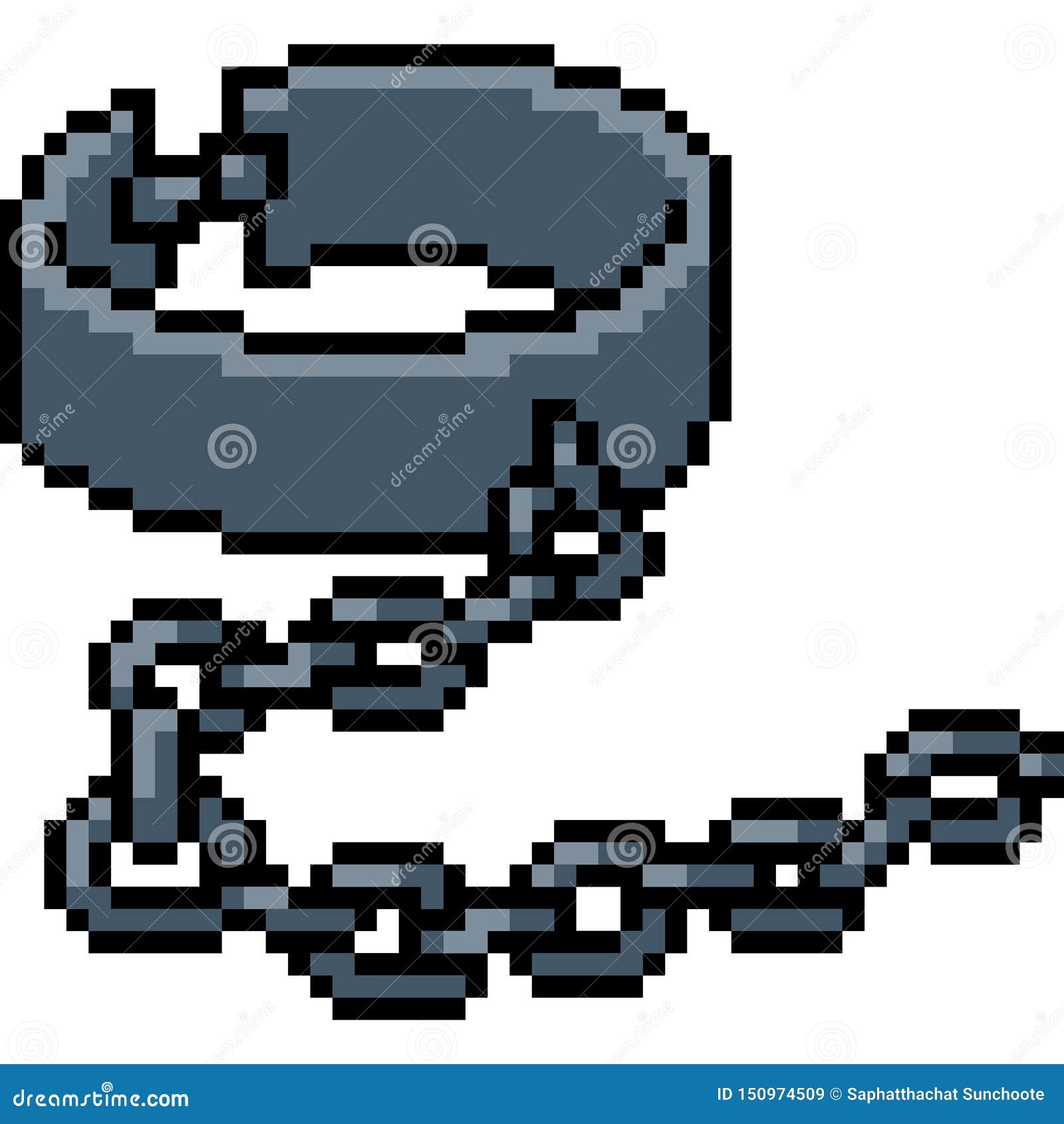Vector Pixel Art Prison Chain Stock Vector - Illustration of cartoon, icon:  150974509