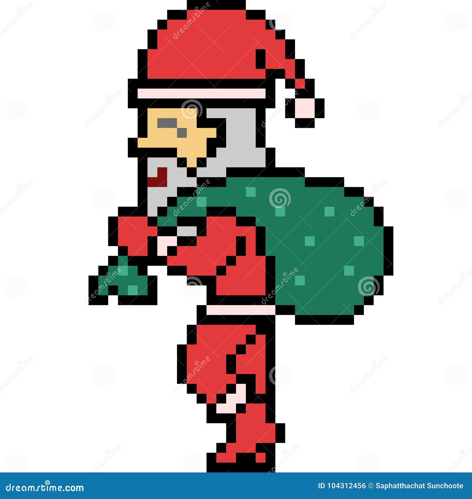 Vector Pixel Art Santa Claus Stock Vector Illustration Of