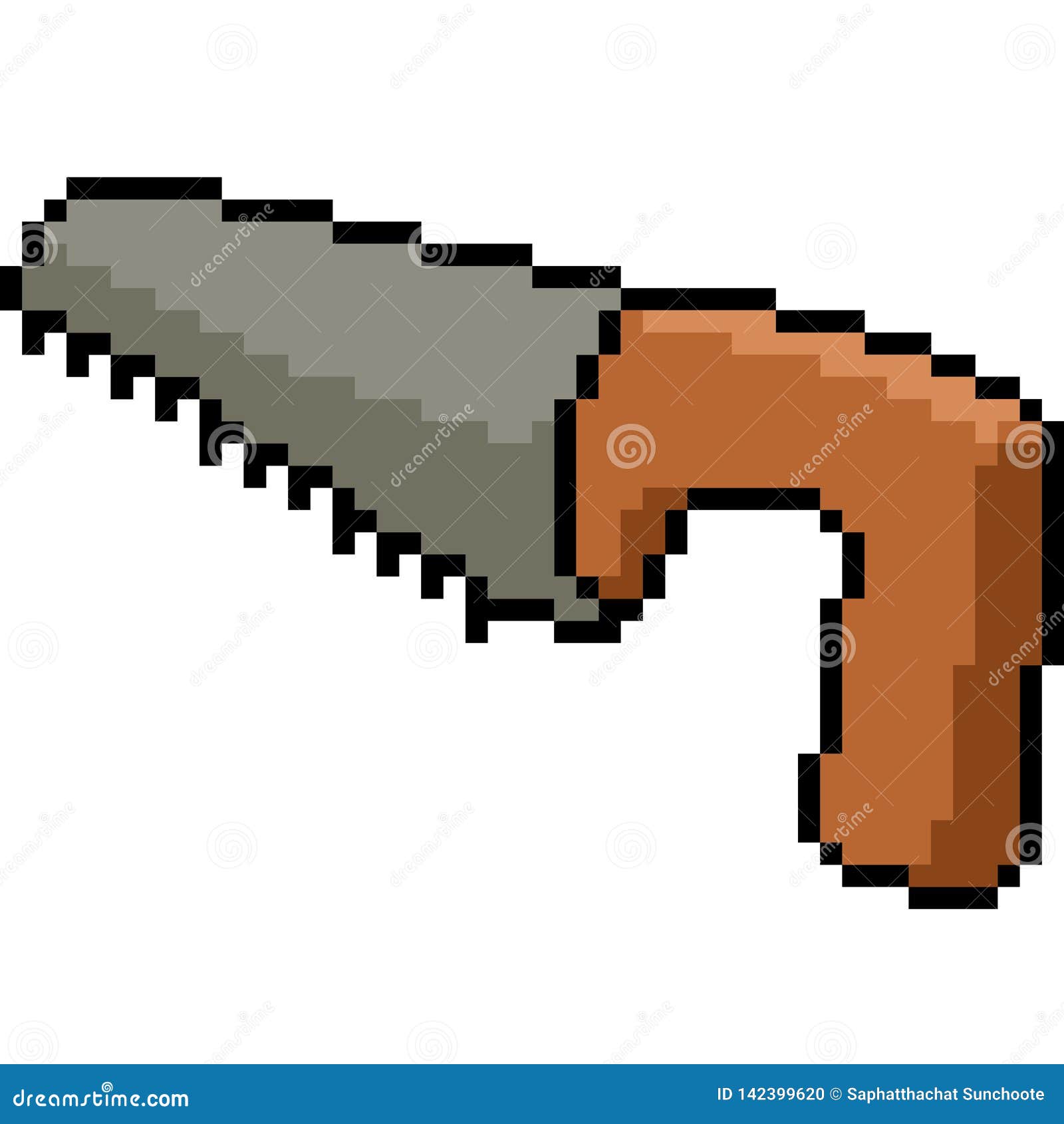 Vector pixel art saw stock vector. Illustration of mechanic 142399620