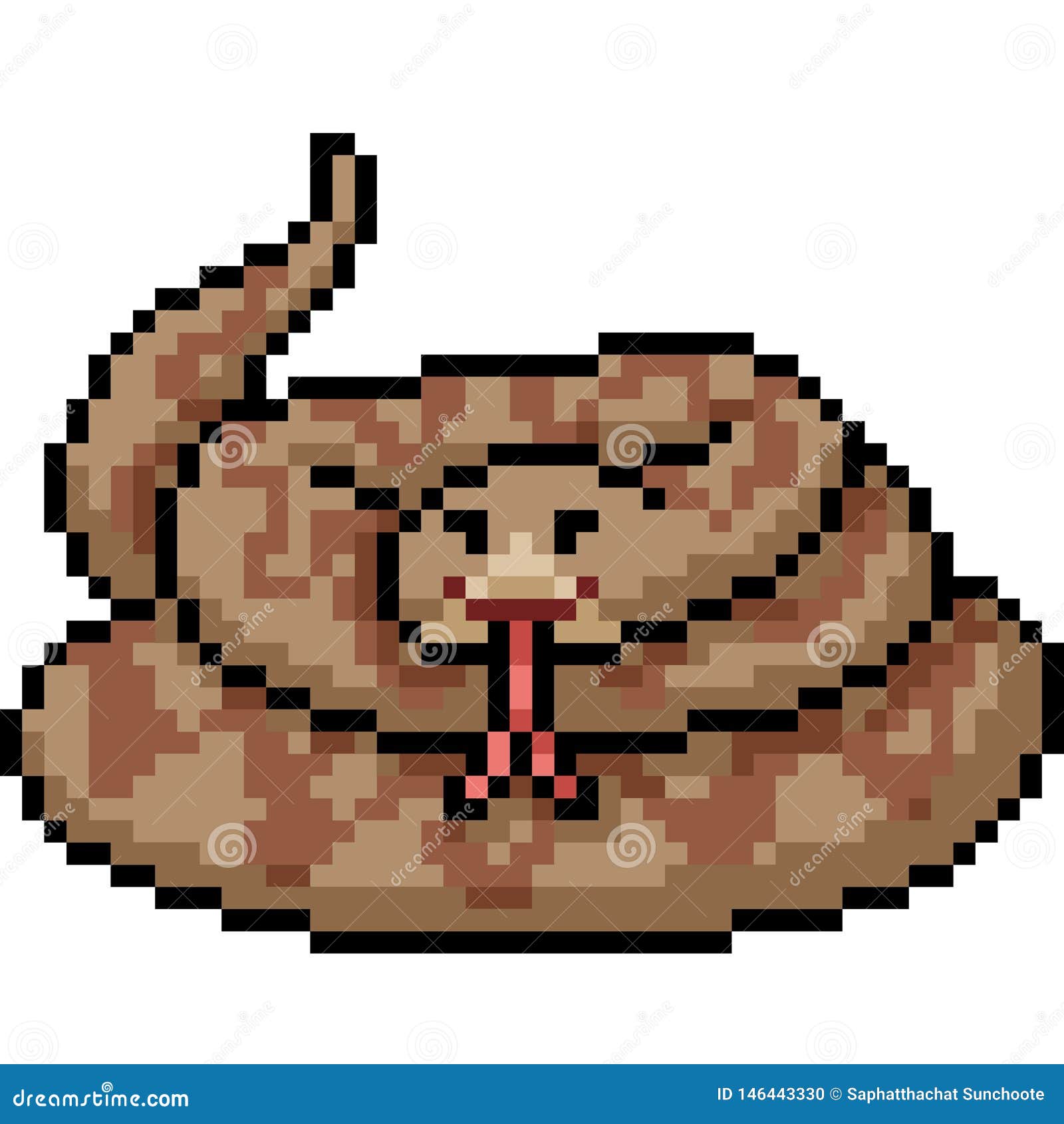 Vector Pixel Art Snake Coiled Stock Vector - Illustration of cute