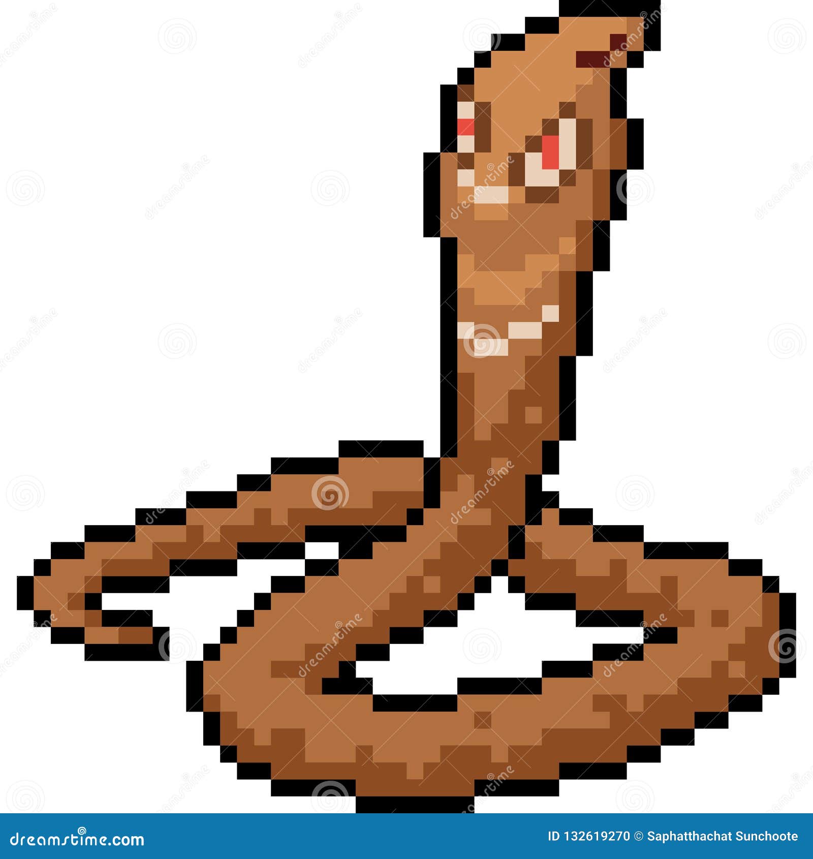 Pixel Art Snake Head