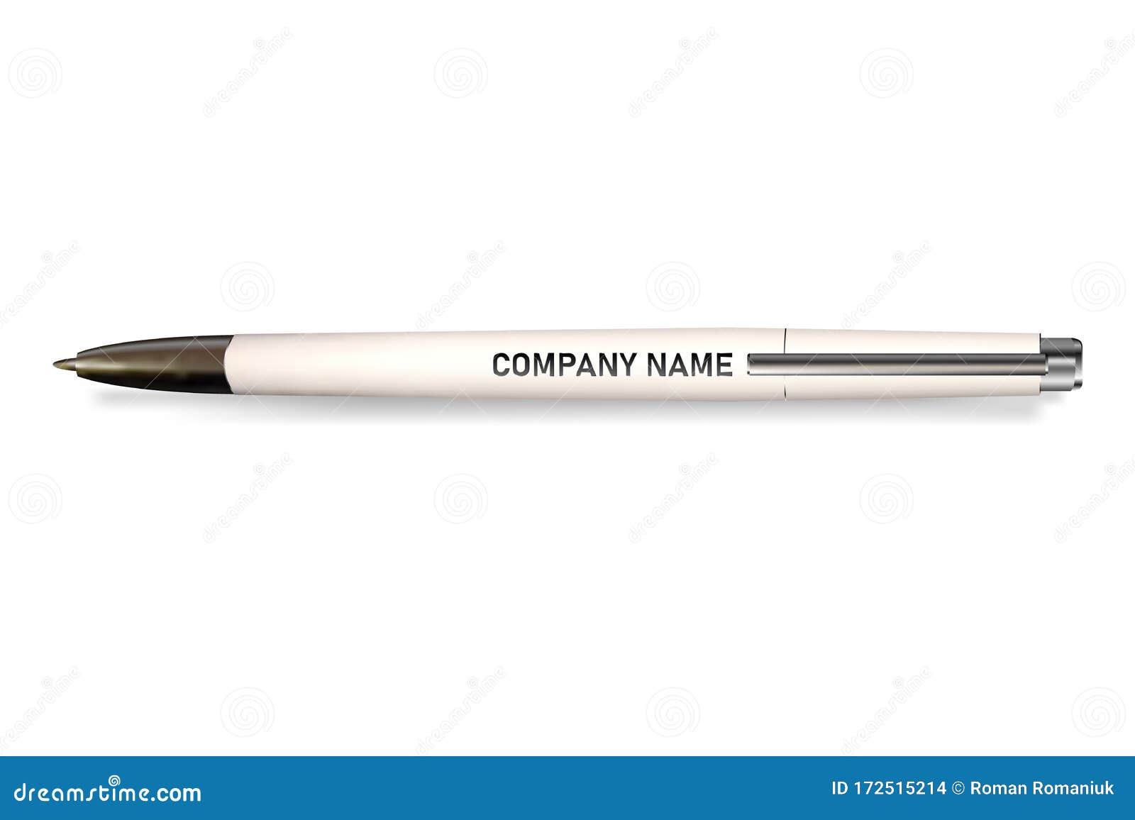 Download Vector Plastic Corporative Pen Mockup. White Realistic Pen For Your Company. 3D Pe Isolated On ...
