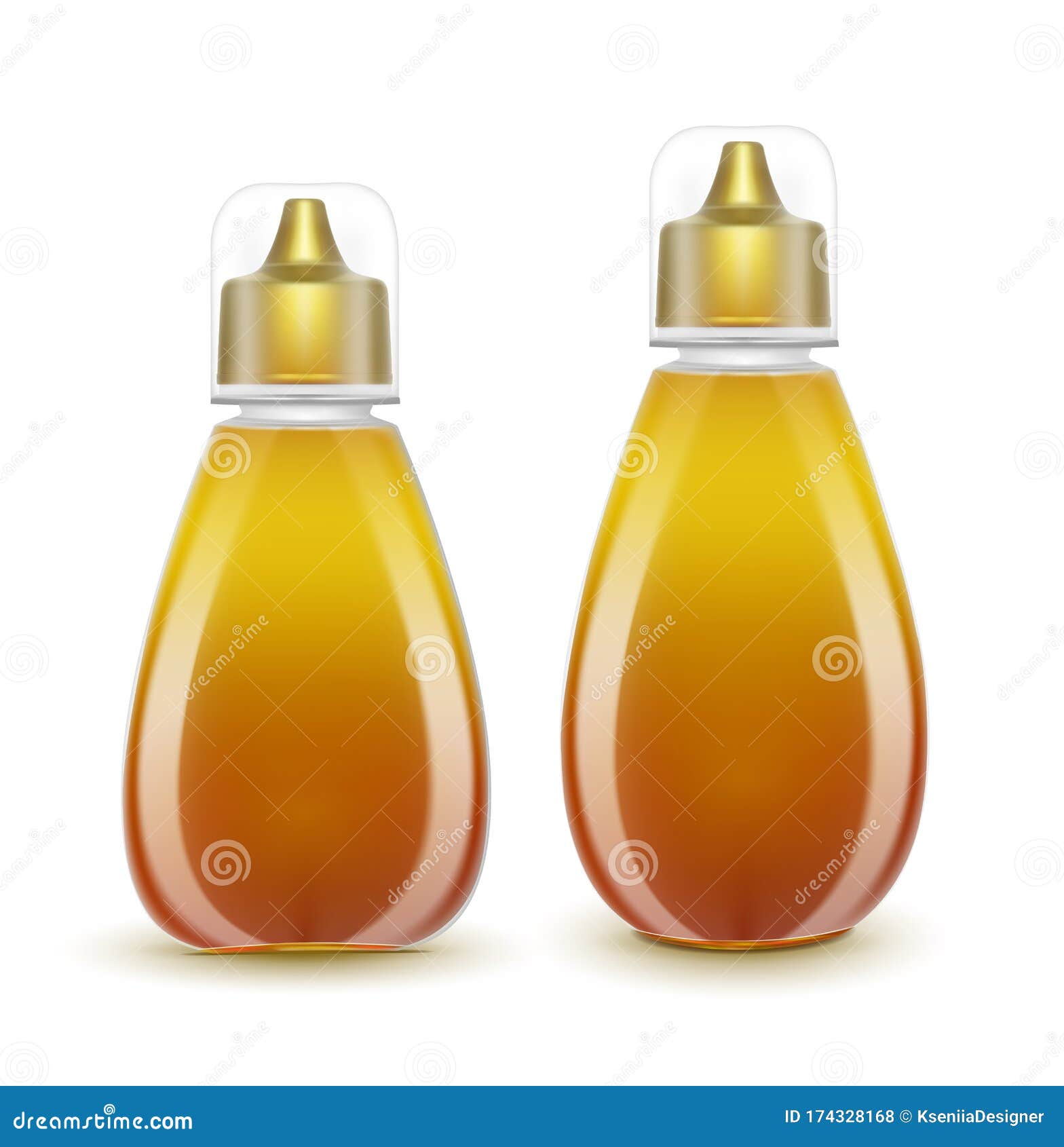 Vector Plastic Honey Bottle with Transparent Cap Stock Vector