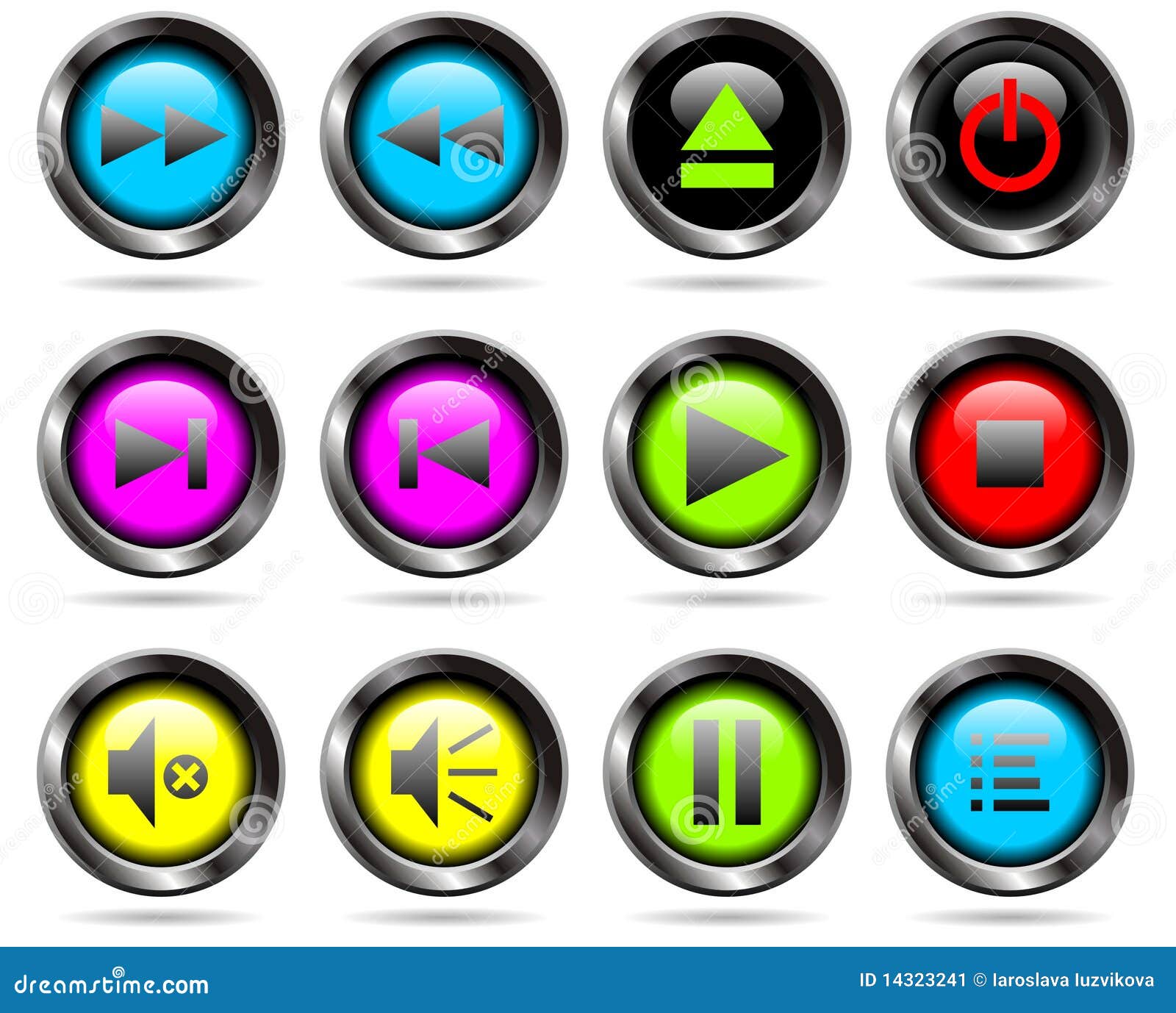 Vector player buttons stock vector. Illustration of digital 14323241