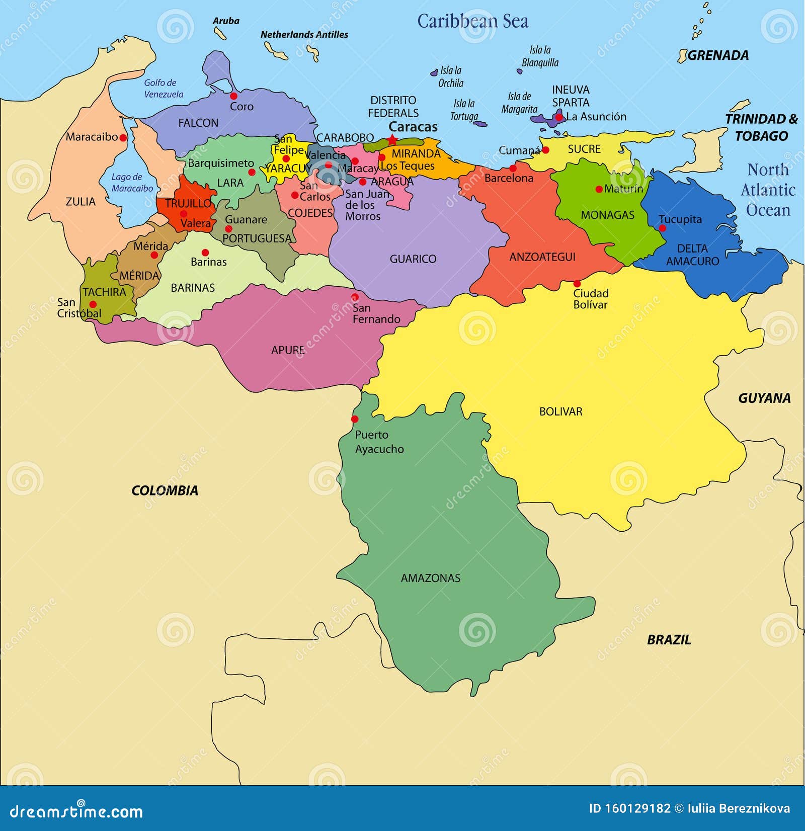 Political Map Of Venezuela Table Rock Lake Map