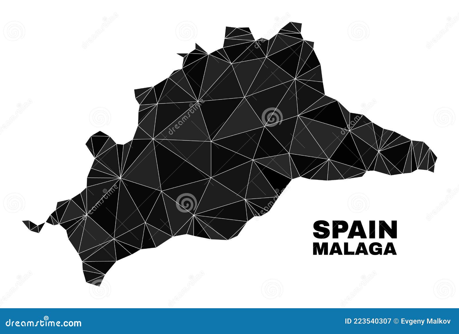 Vector Polygonal Malaga Province Map Stock Vector Illustration of