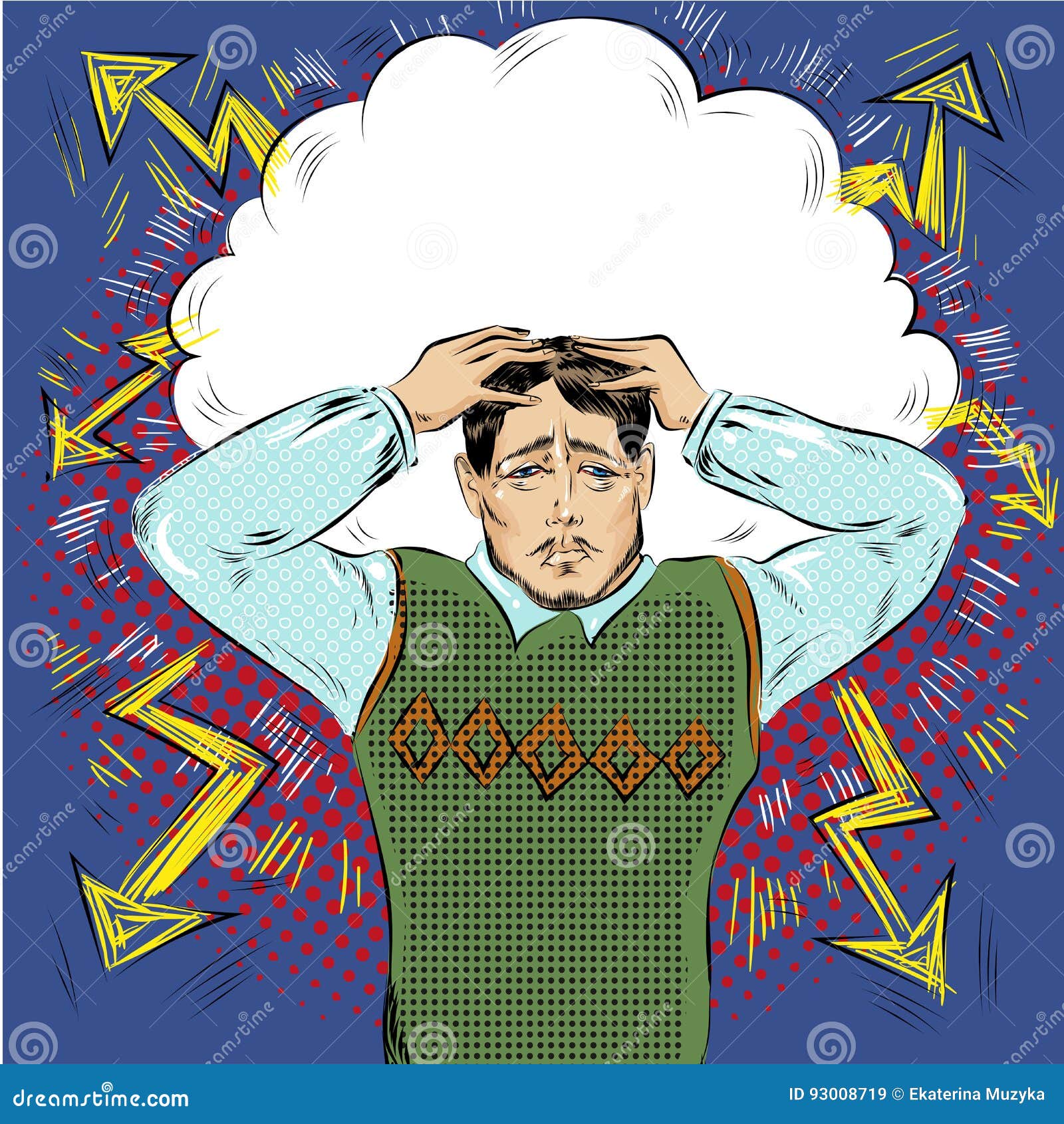 Depression Sad Anxiety Stress Helpless Man Concept Royalty 