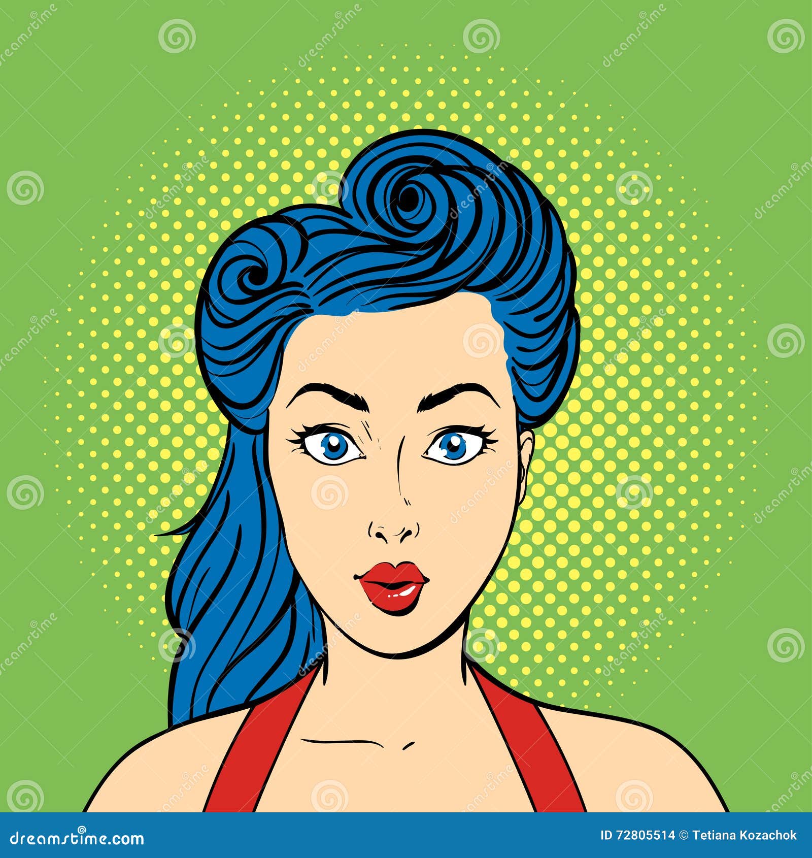 Cartoon face surprised dumbfounded feelings - color vector clipart