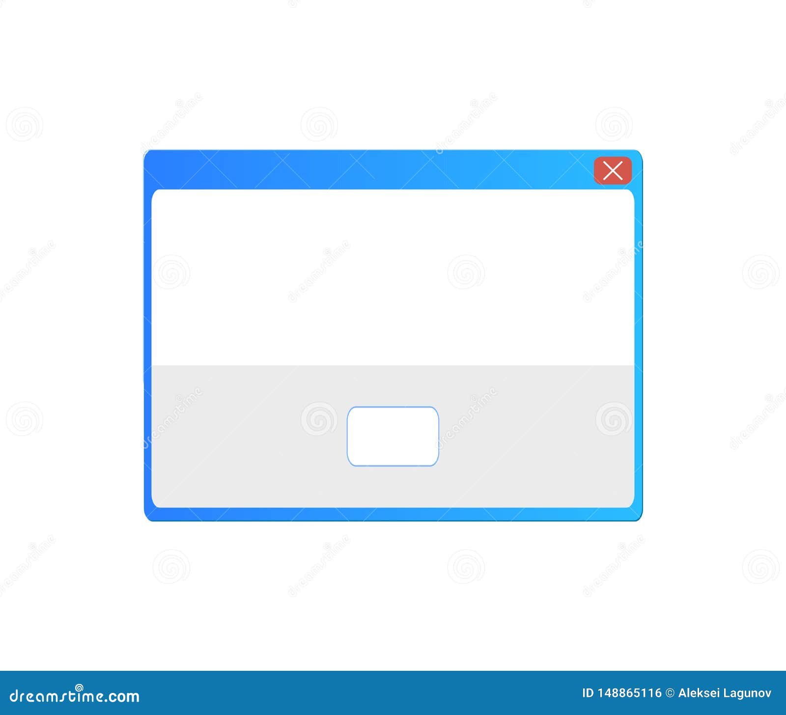 Vector Pop Up Window, Blank Frame Template Isolated on White Background Vector Pop Up Window, Blank Frame Template Isolated on White Background