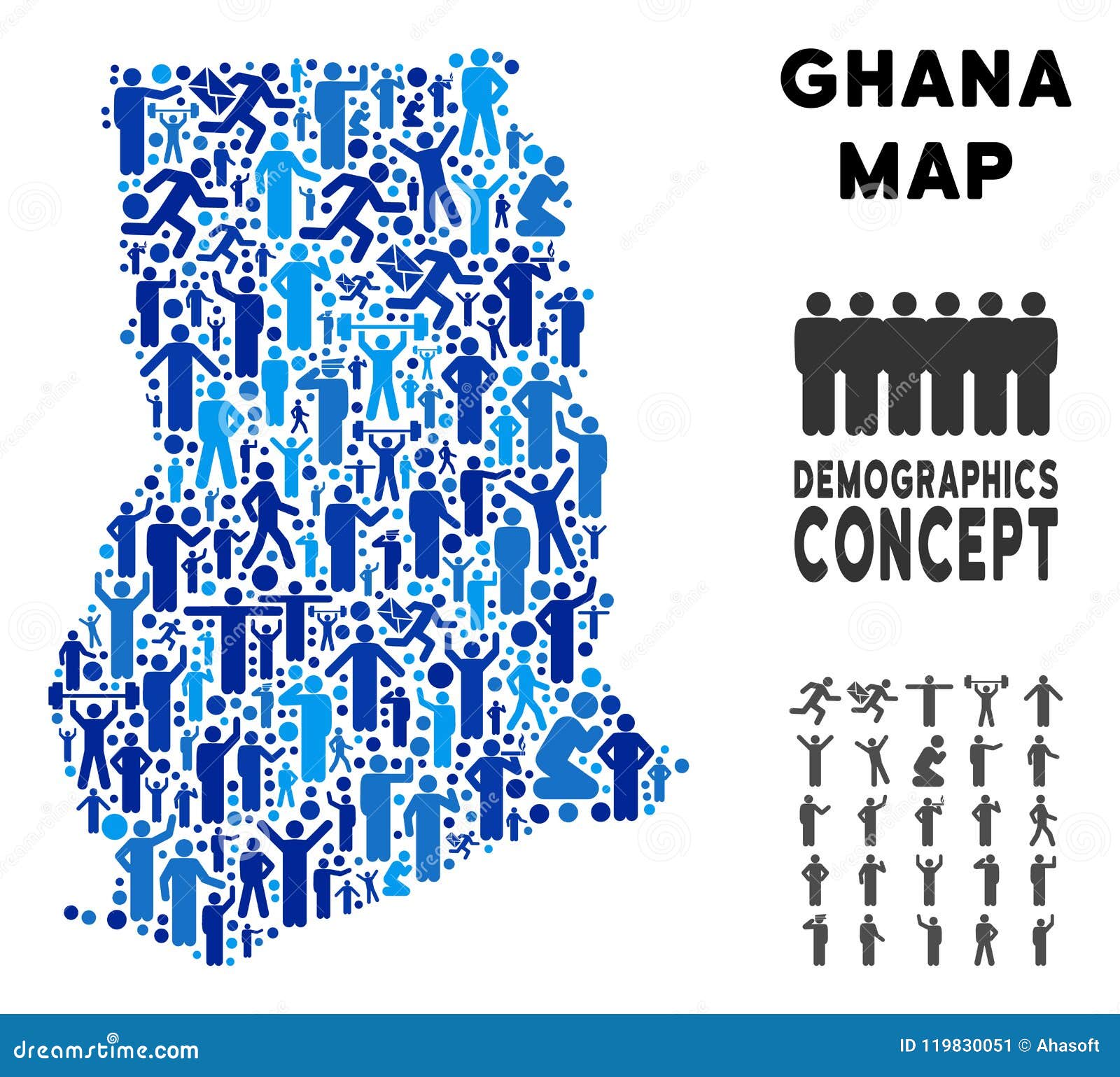 Demographics Ghana Map stock vector. Illustration of element 119830051