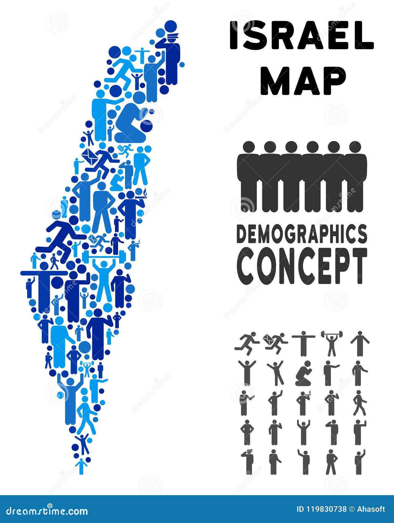 Demographics Israel Map stock vector. Illustration of abstract 119830738